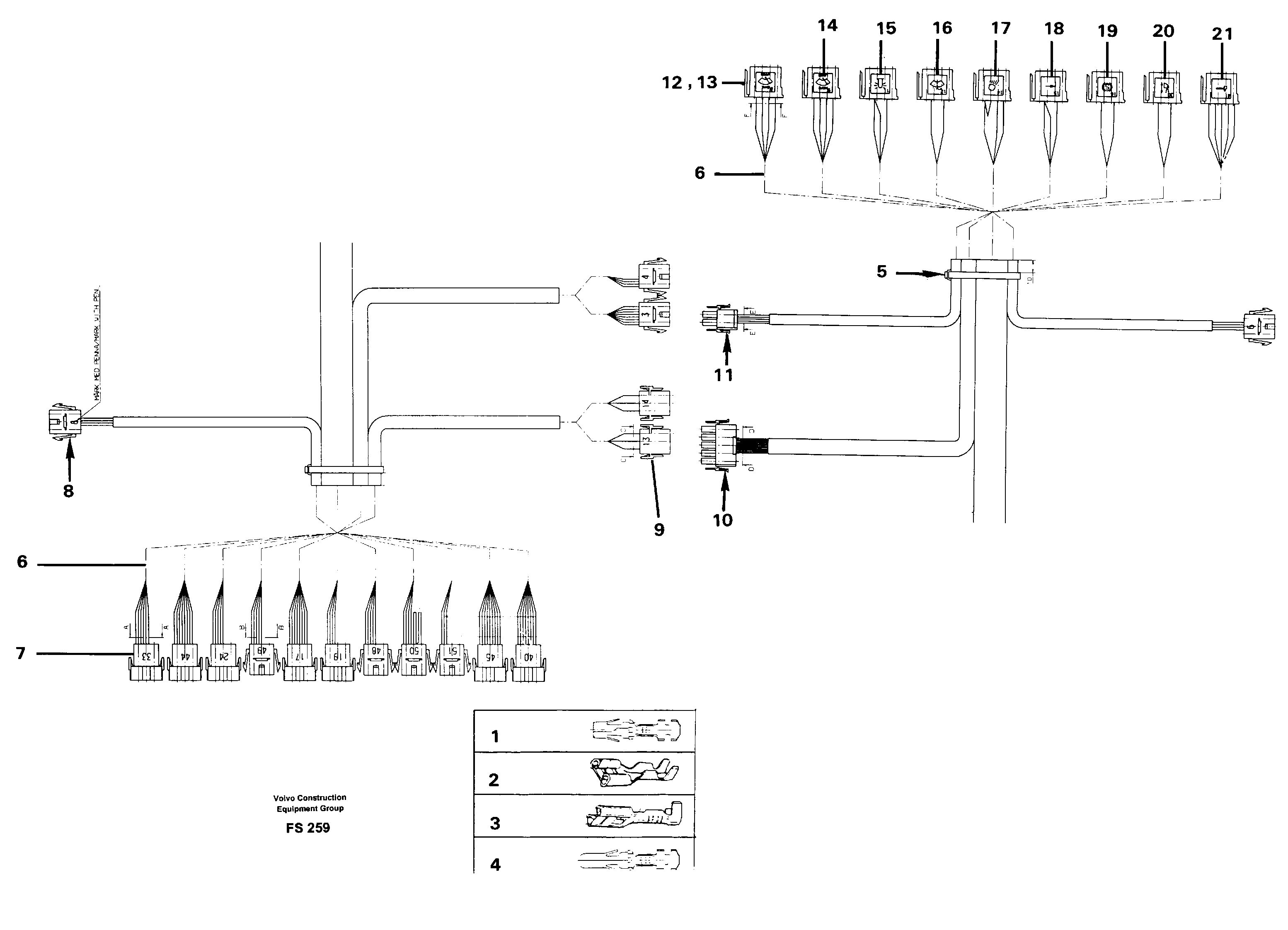 Cable harness, side panel, right — volvo parts diagram