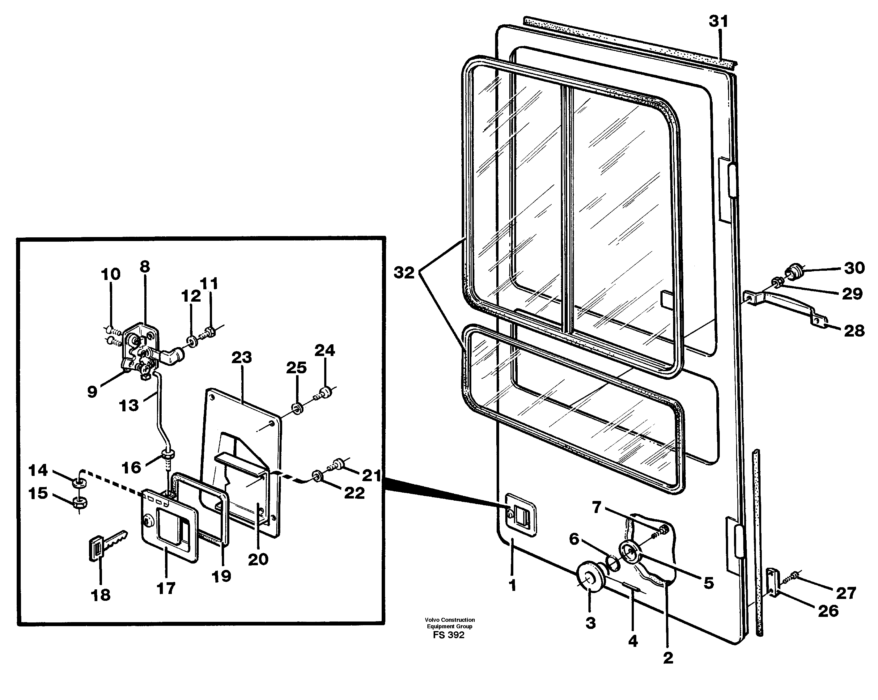 Door,drivers cab — volvo parts diagram