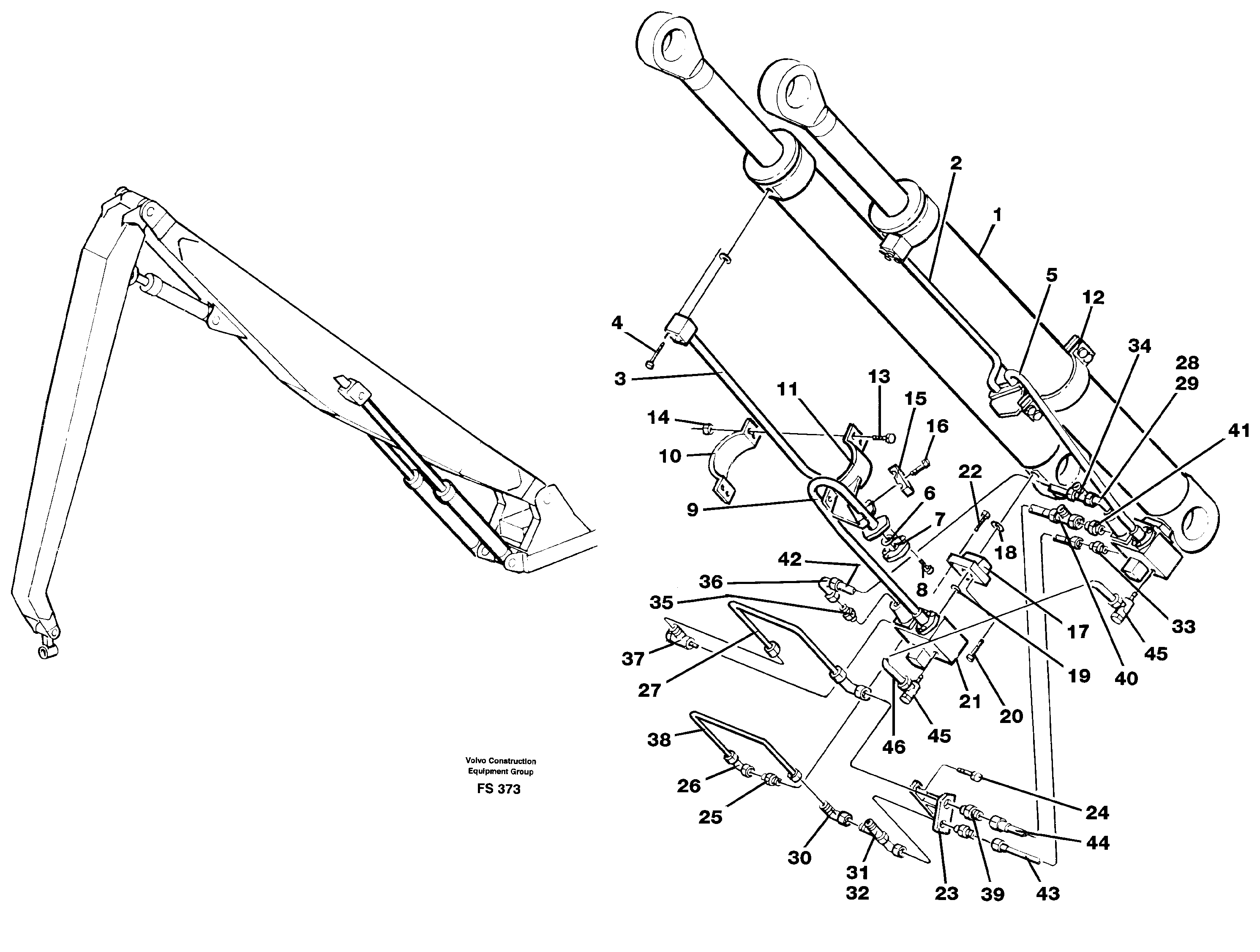 Handling equipment Boom 8.60 M Dipper arm 6.50 M  14259558 — volvo parts diagram