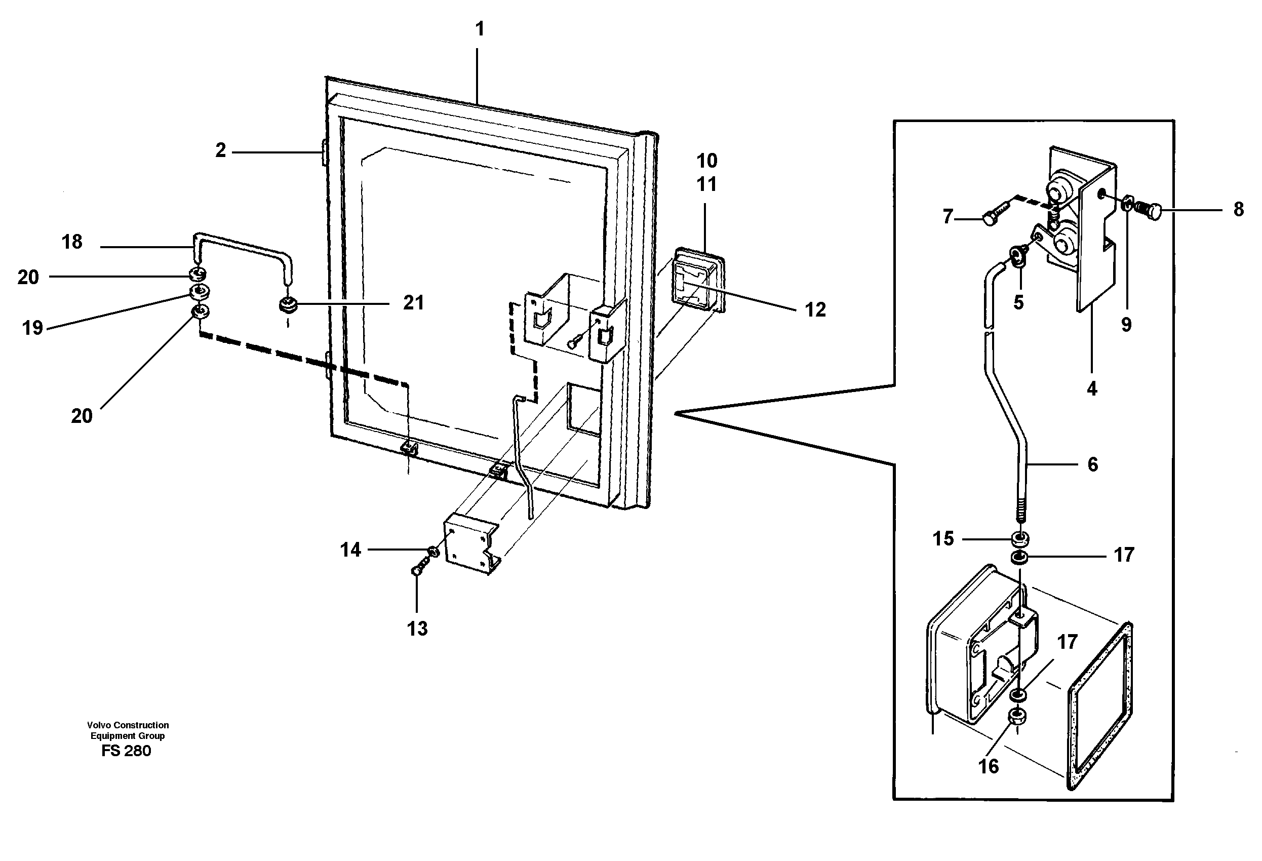 Door, middle Lh — volvo parts diagram