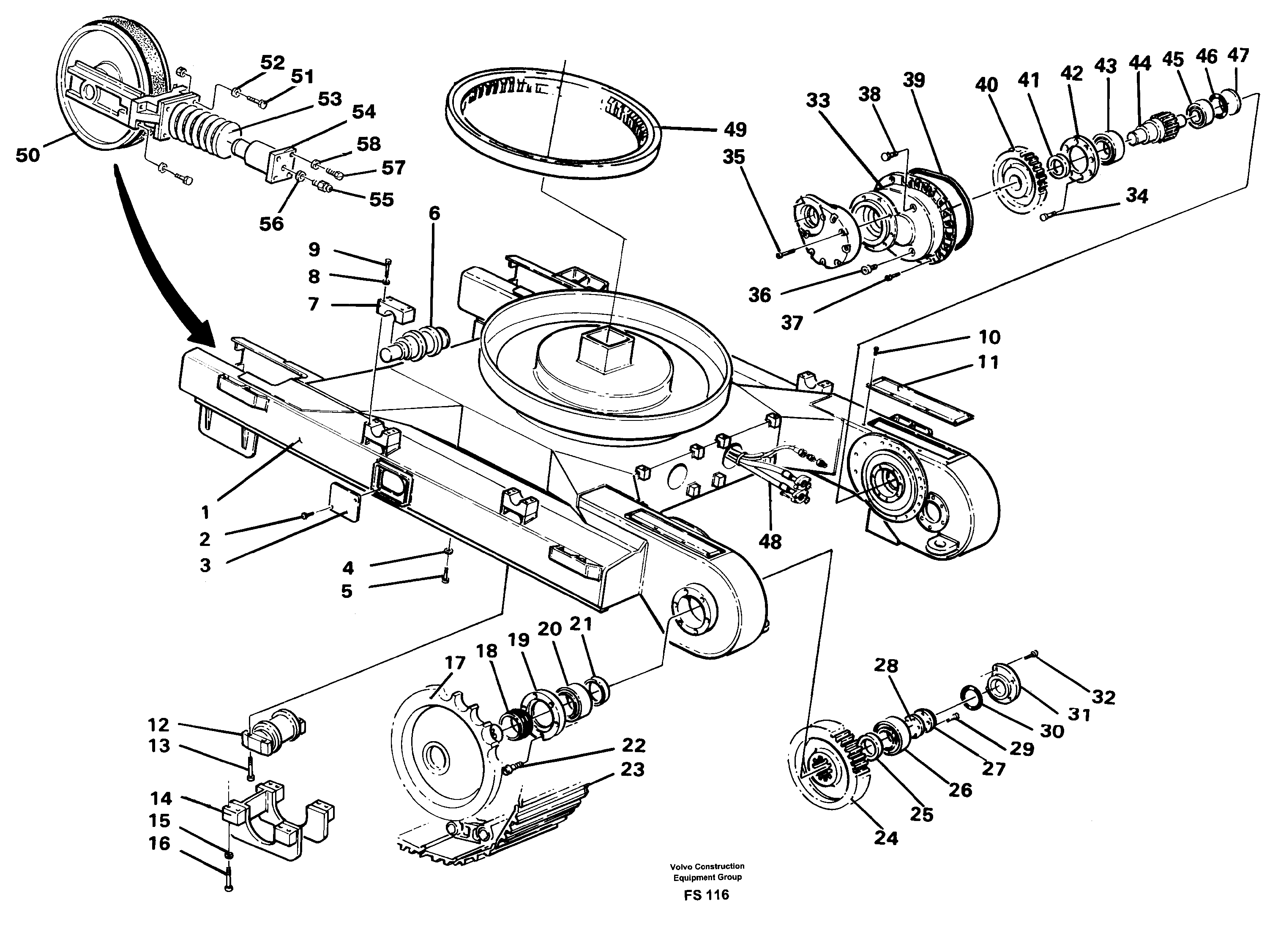 Components of undercarriage — volvo parts diagram