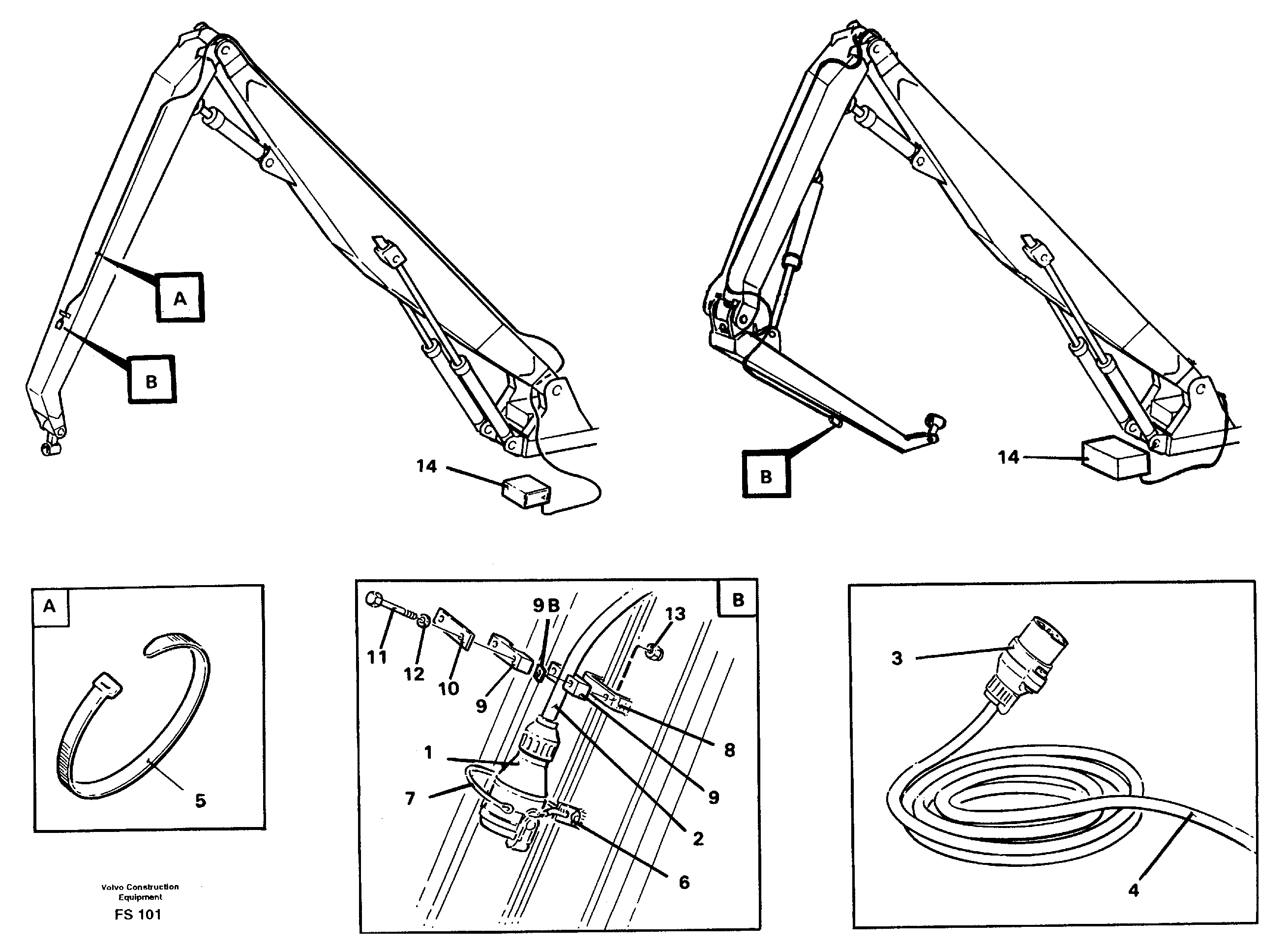 Magnet equipment Ohio, electric installation on handling boom and arm  14262156 — volvo parts diagram