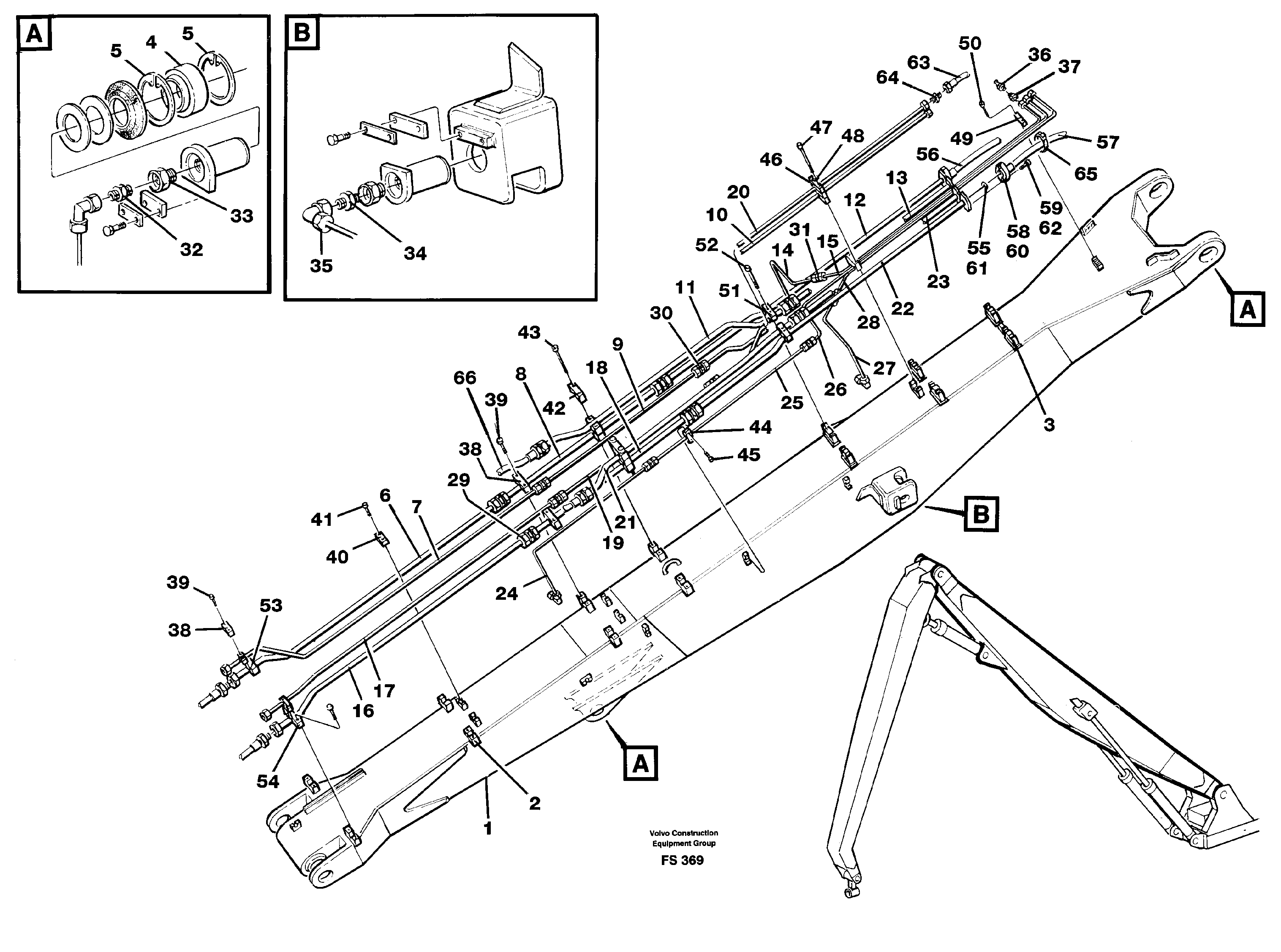Handling equipment Boom 8.60 M Dipper arm 6.50 M  14259558 — volvo parts diagram