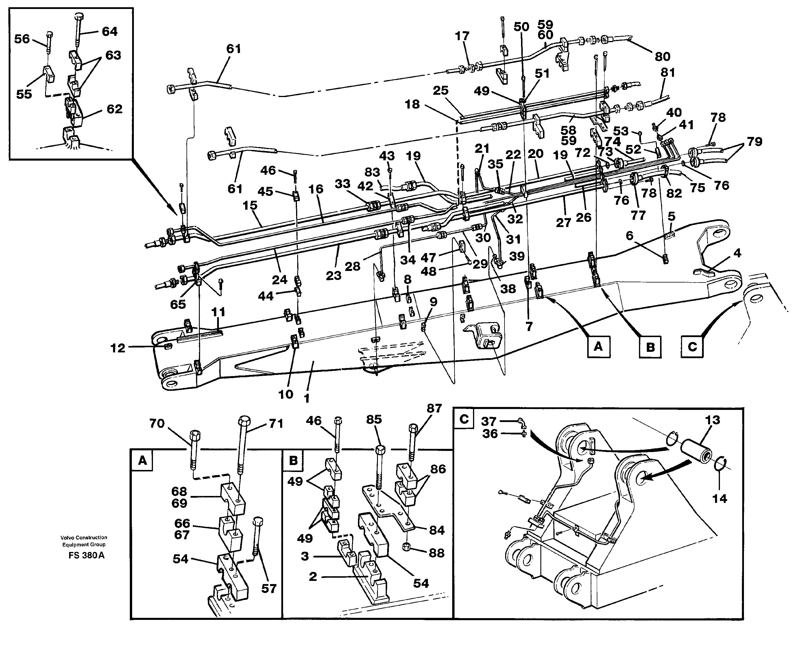 Hand. equip. three-piecesboom 7.0 m/dipper 4.37 m/jib 3.25 m  14259559 — volvo parts diagram