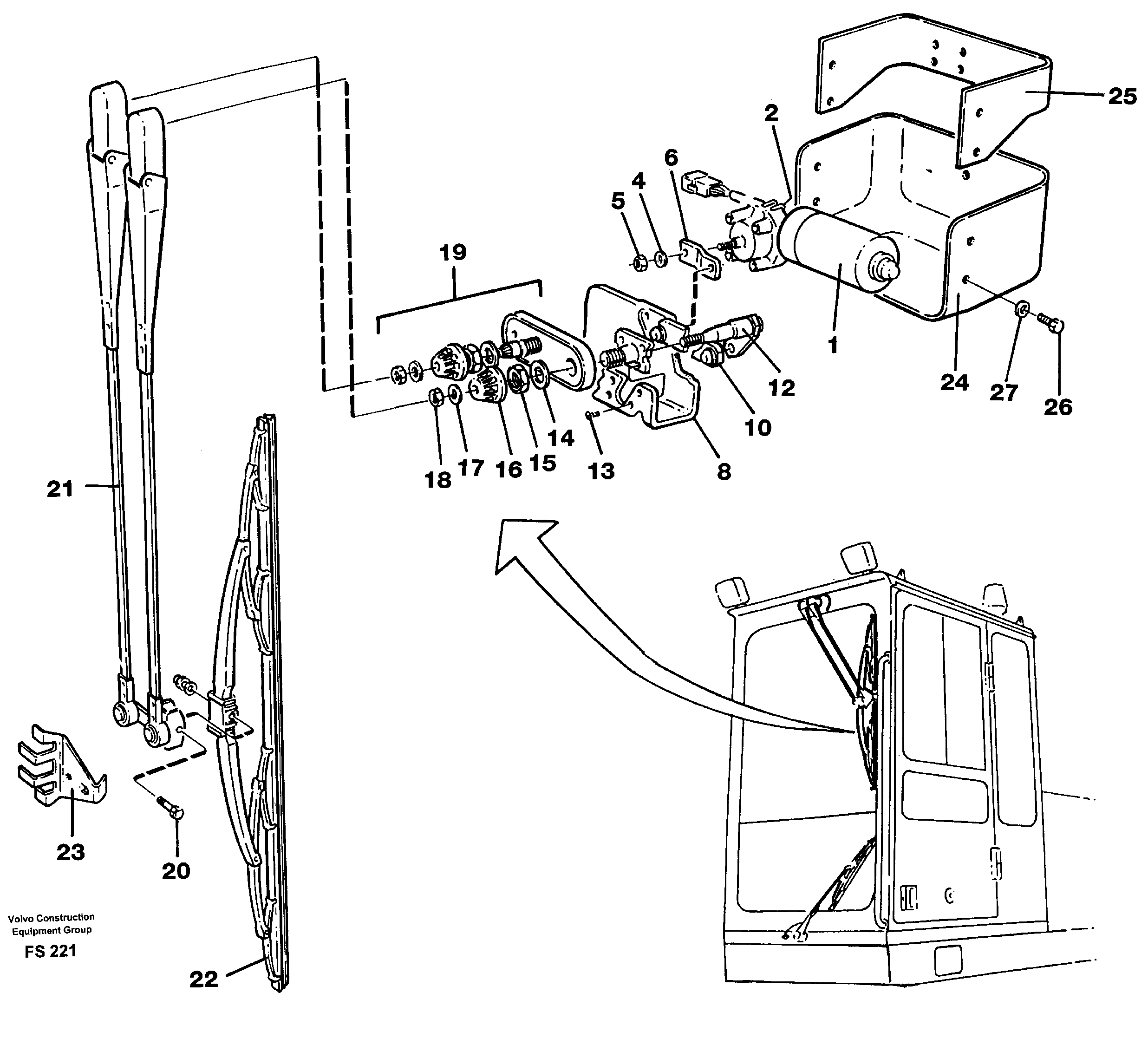 Windshield wiper — volvo parts diagram