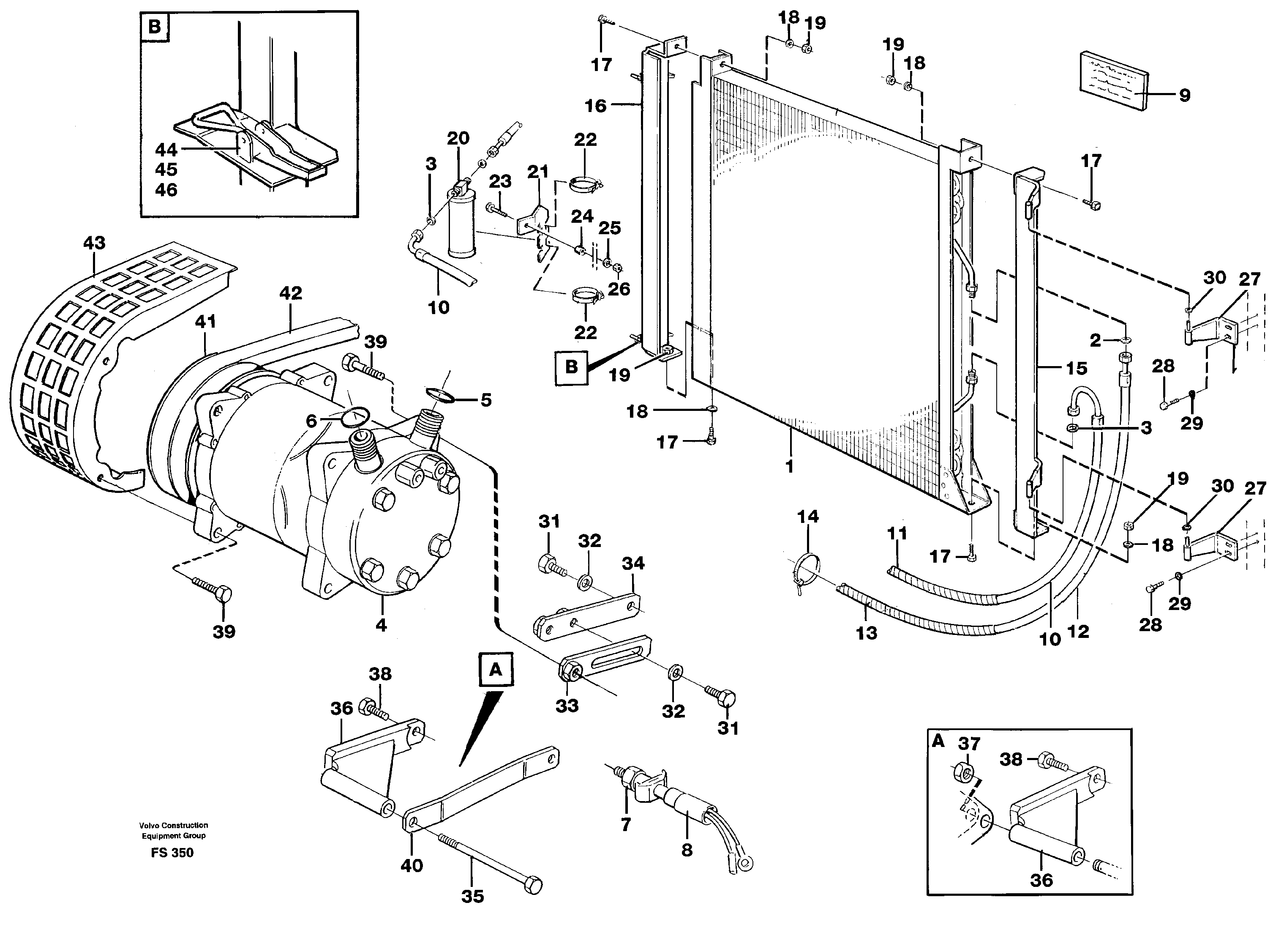 Air conditioning Engine compartment — volvo parts diagram