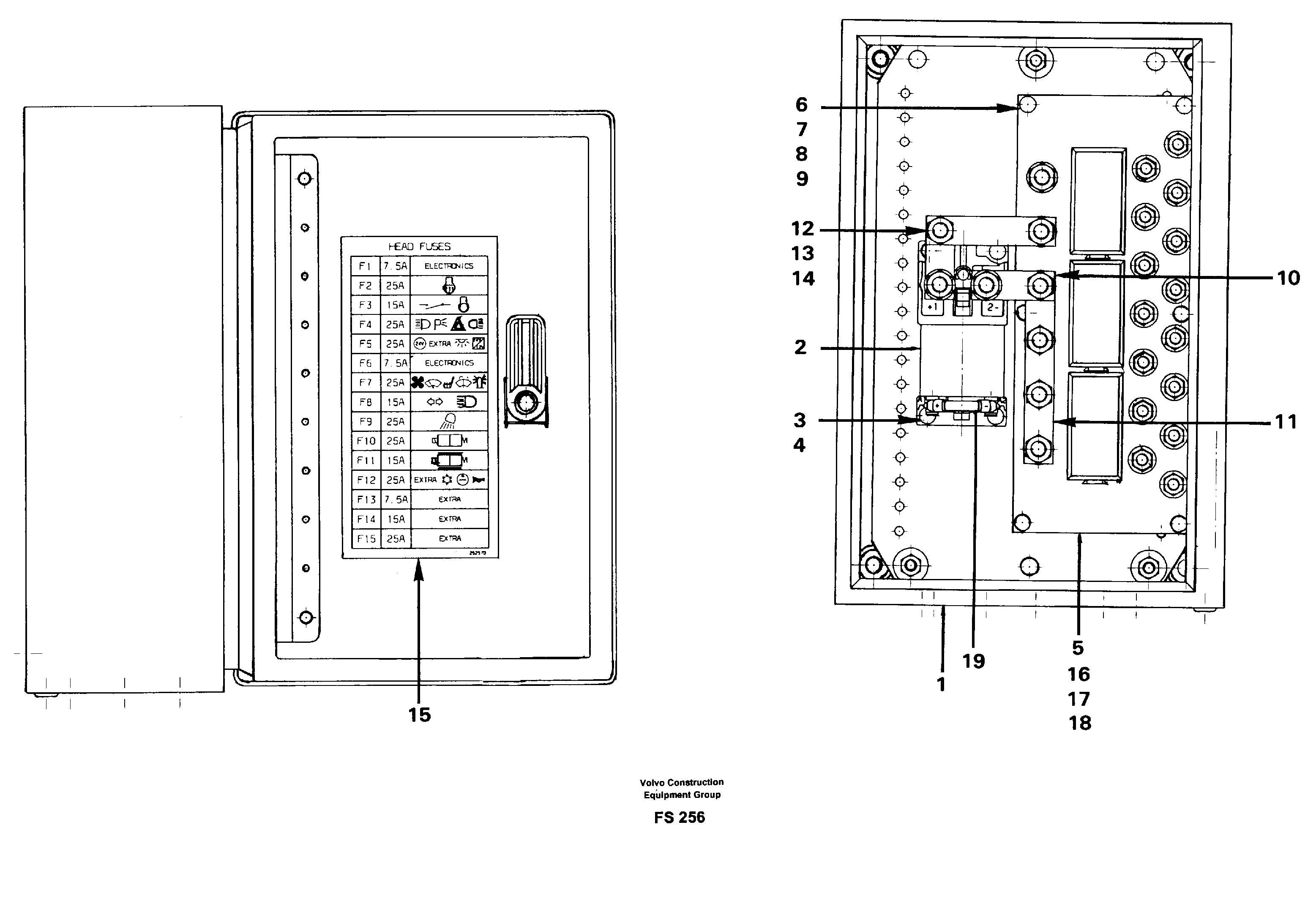 Electrical distribution box — volvo parts diagram