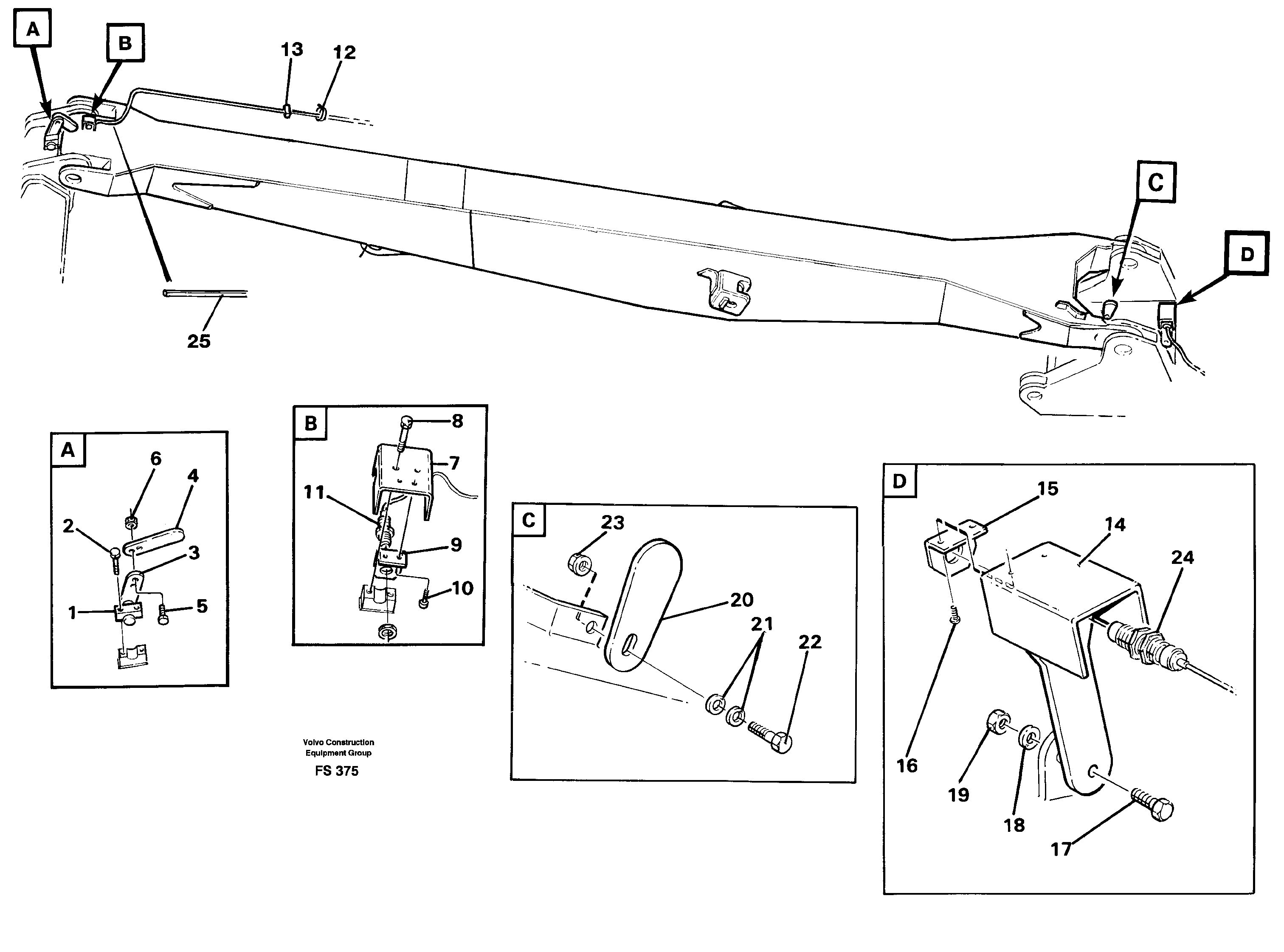 Electric installation Handling equipment Boom 8.60 m/dipper 6.50 M  14259558 — volvo parts diagram