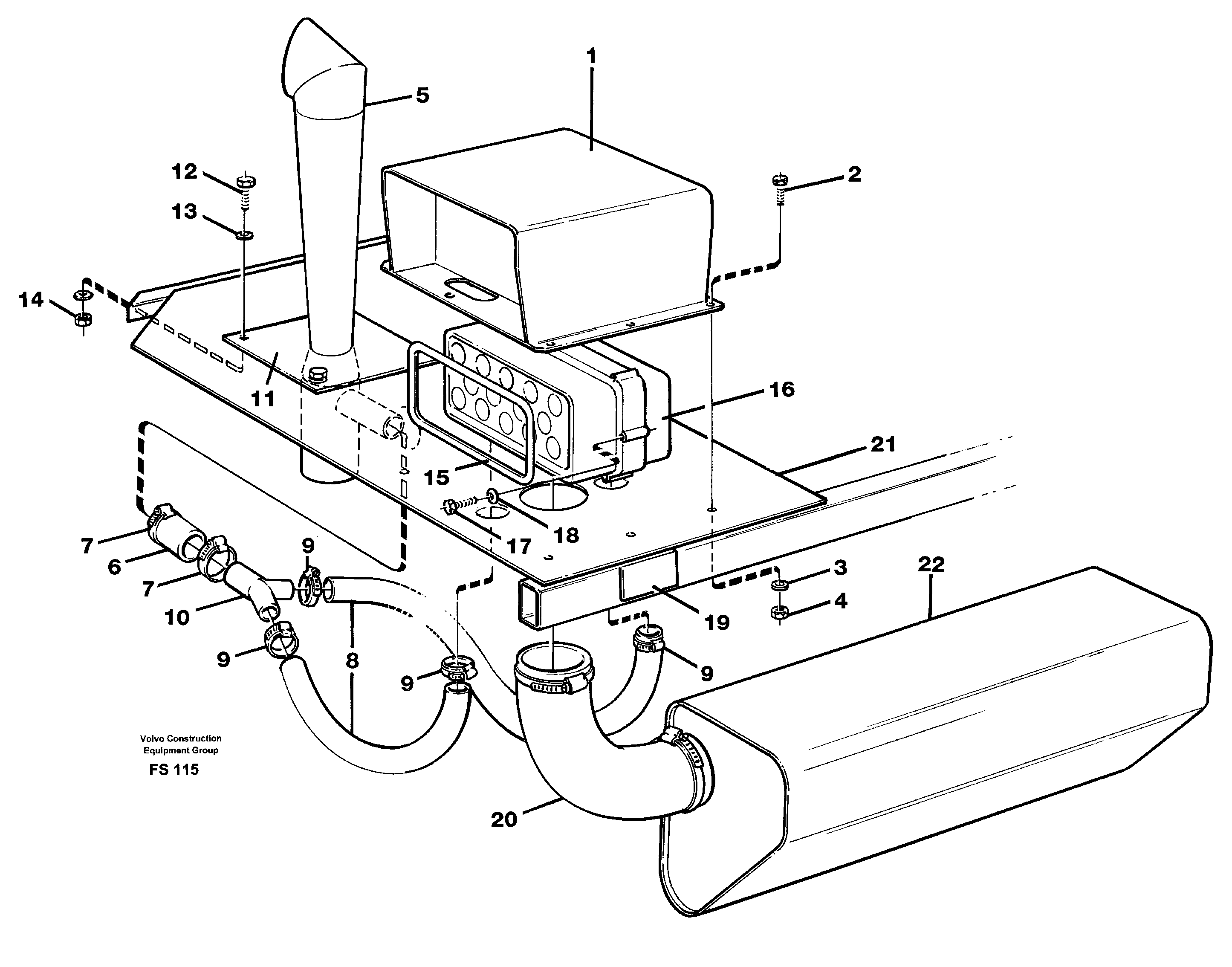 Precyclone with ejector  14257560 — volvo parts diagram