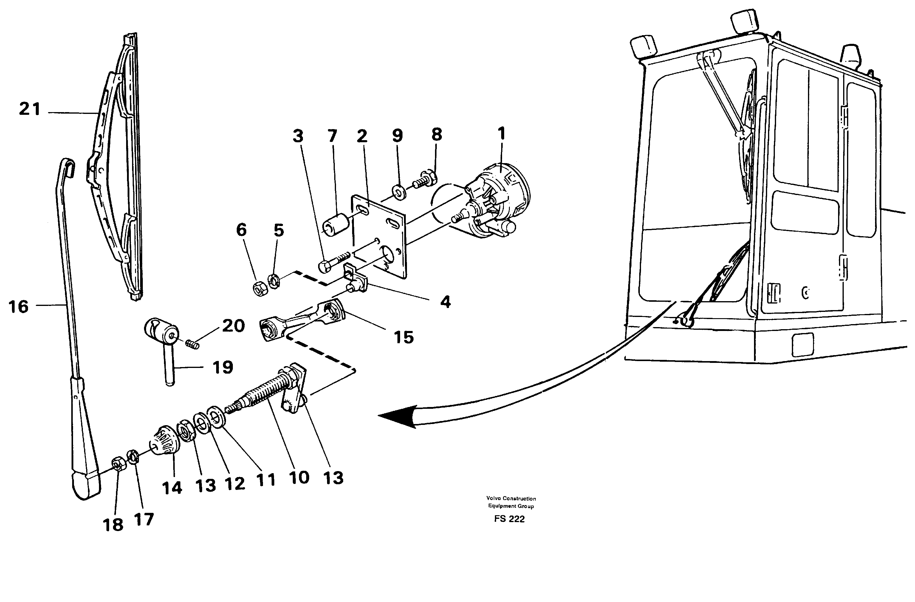 Windshield wiper — volvo parts diagram