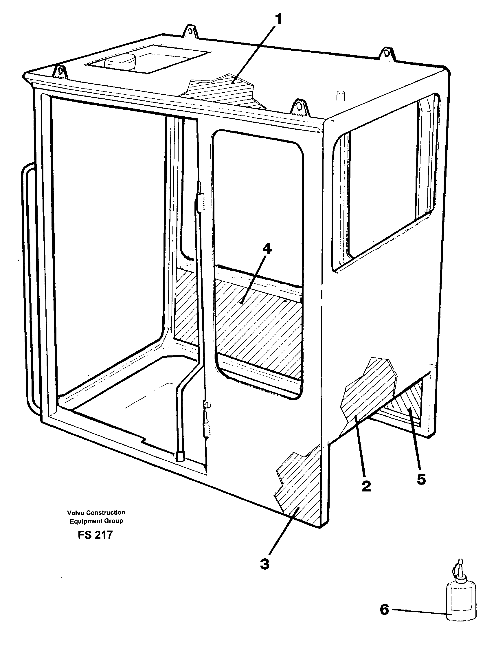 Driver's cab with covering — volvo parts diagram