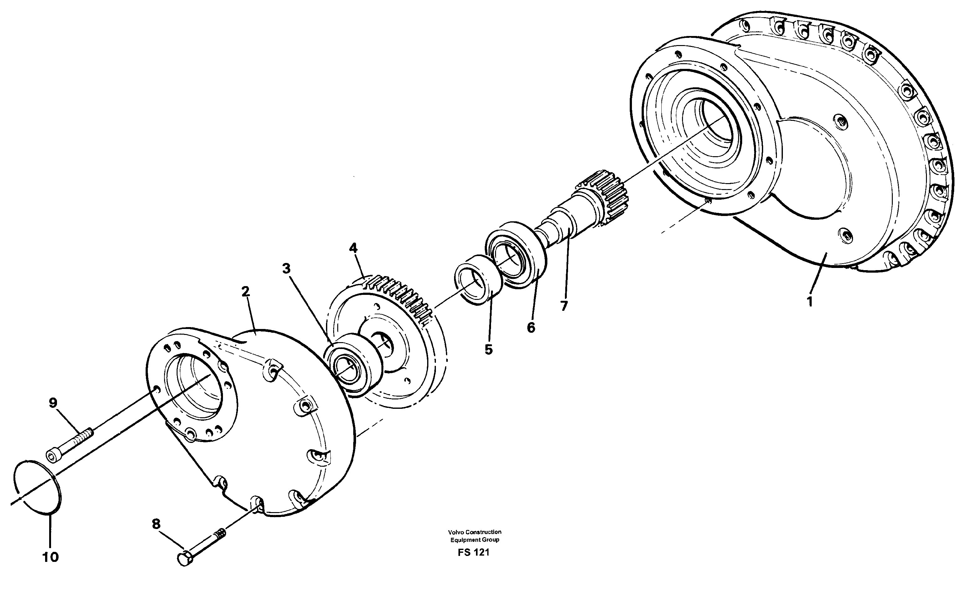 Track gear boxes incl. track brake — volvo parts diagram