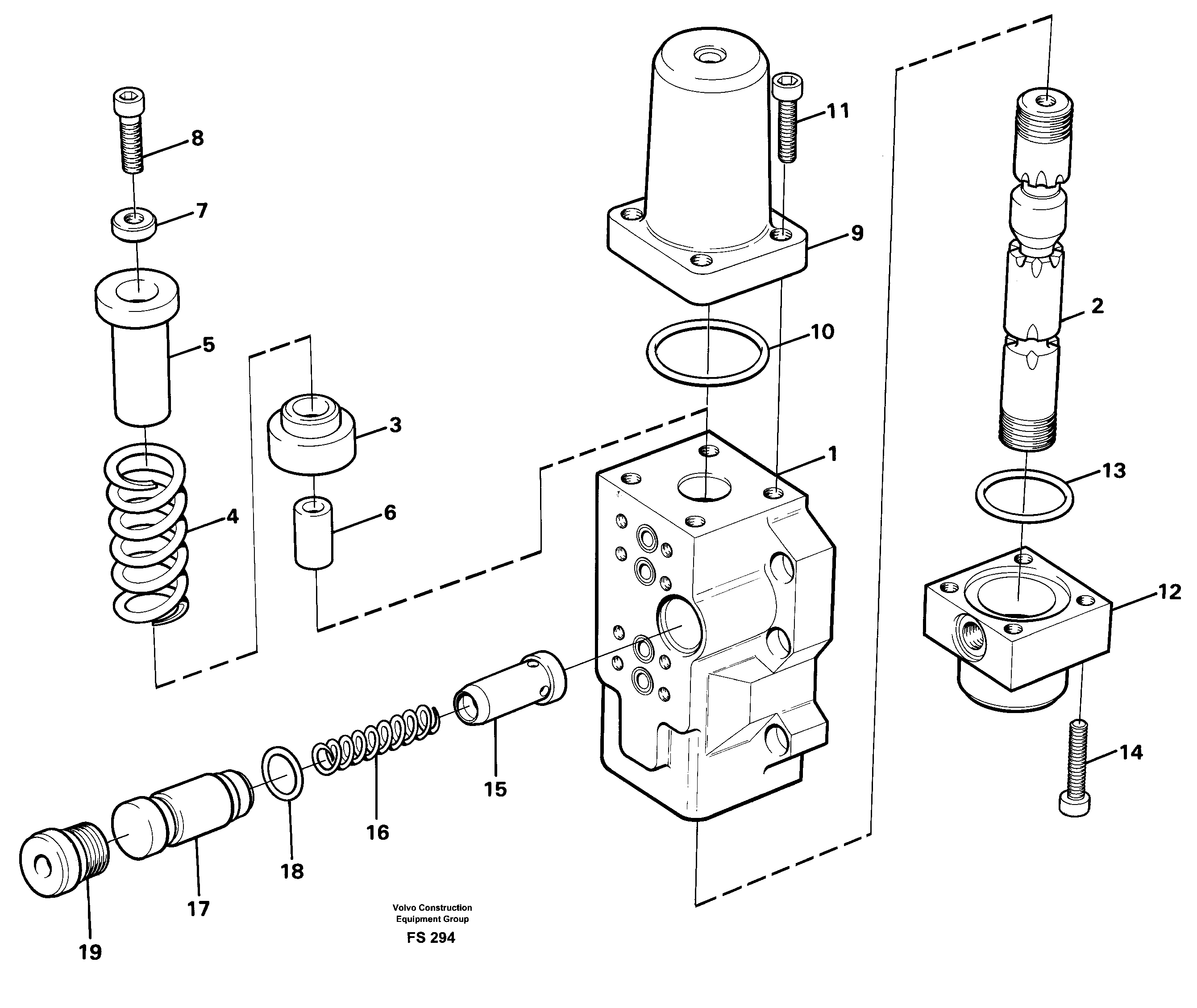 Four-way valve for travel — volvo parts diagram