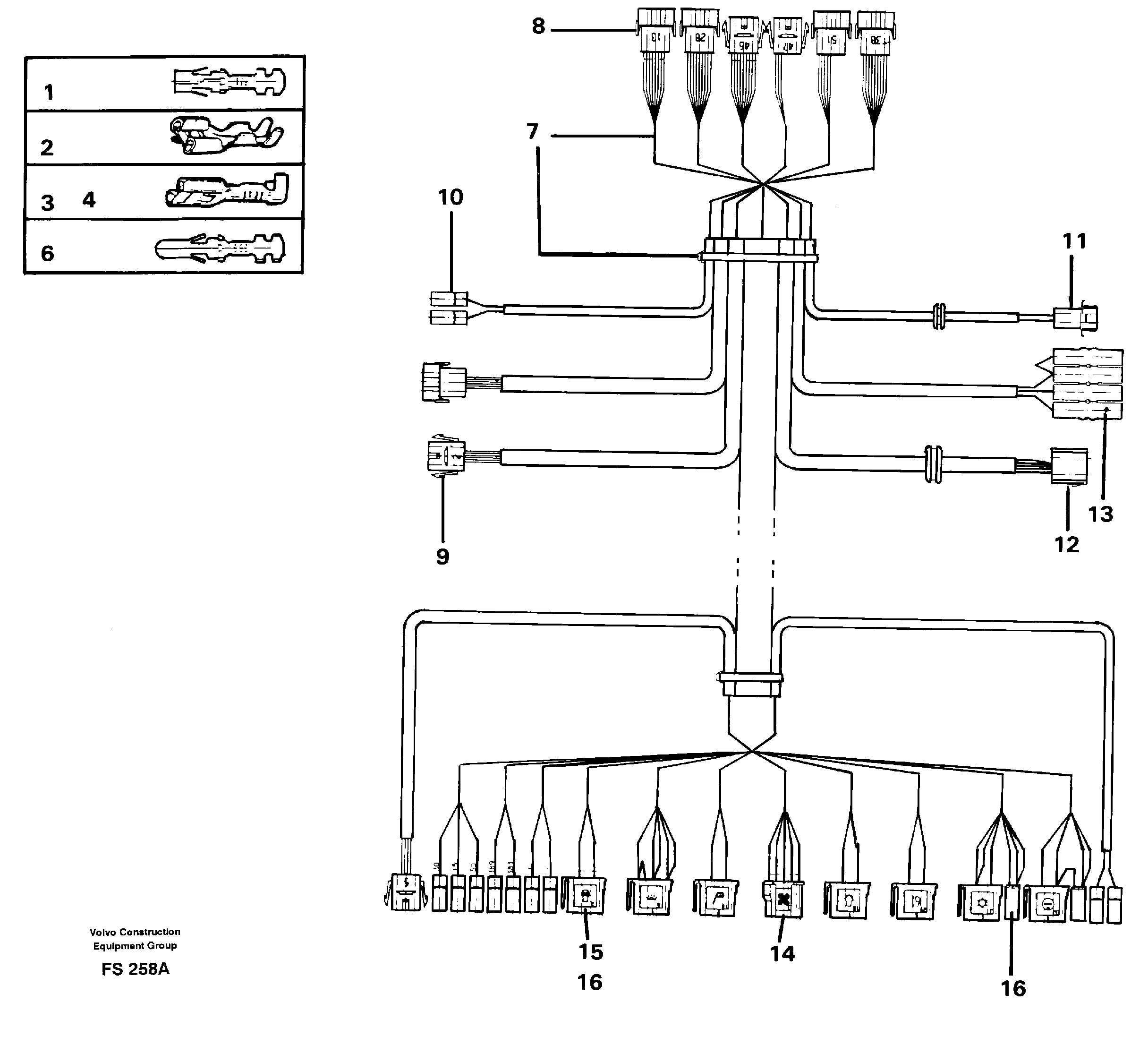 Cable harness, side panel, left — volvo parts diagram