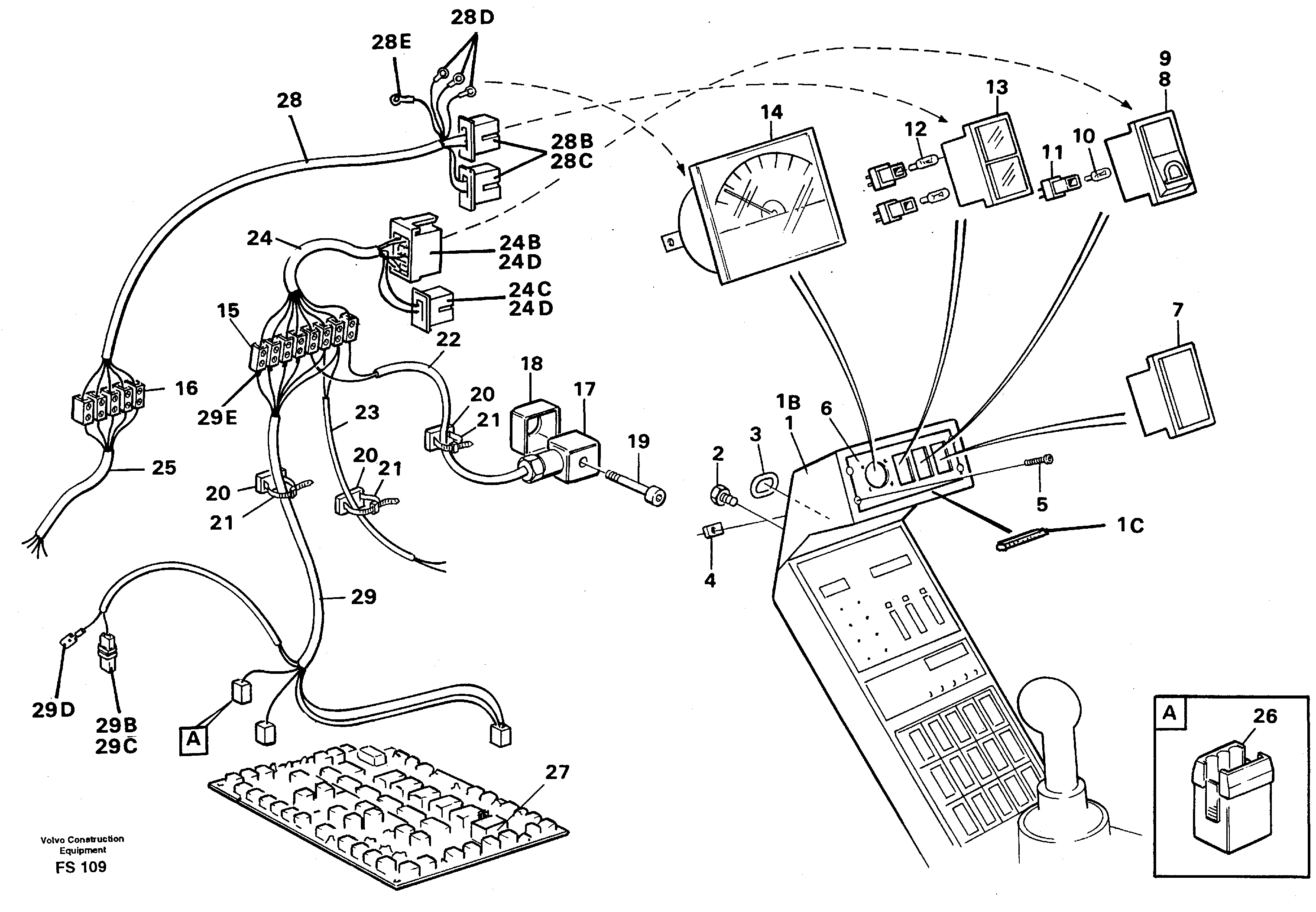 Magnet equipment Ohio, instrument box, cab  14262156 — volvo parts diagram