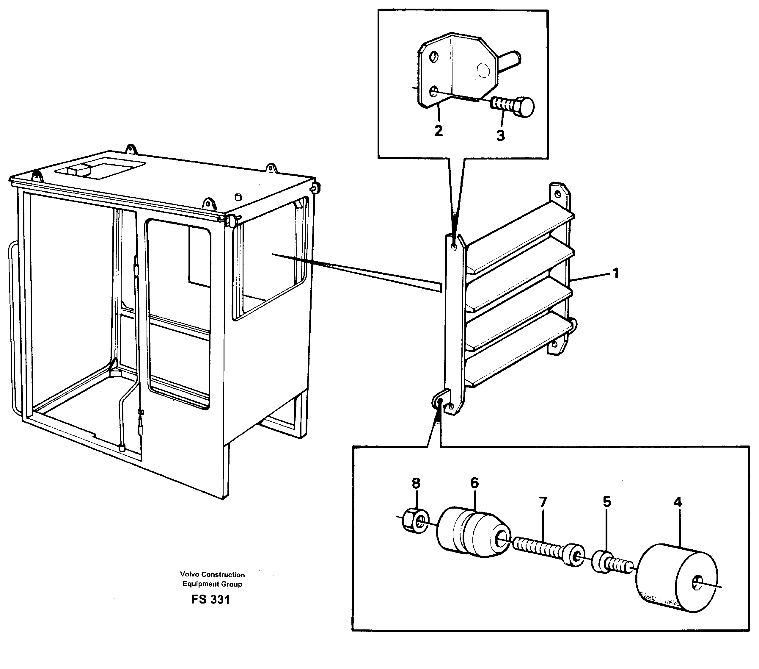 Jalousie for rear window  14250379 — volvo parts diagram