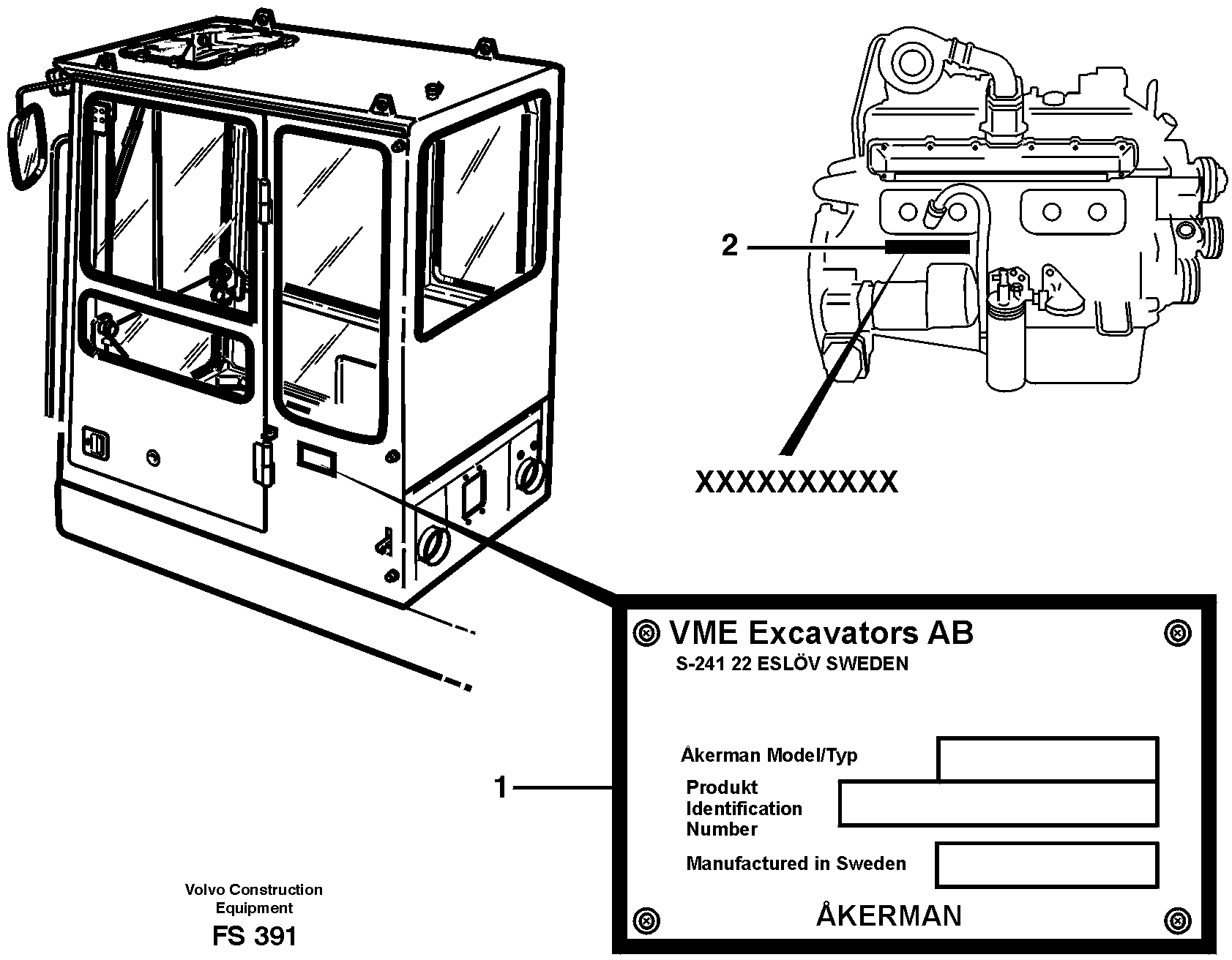 Product sign plate — volvo parts diagram