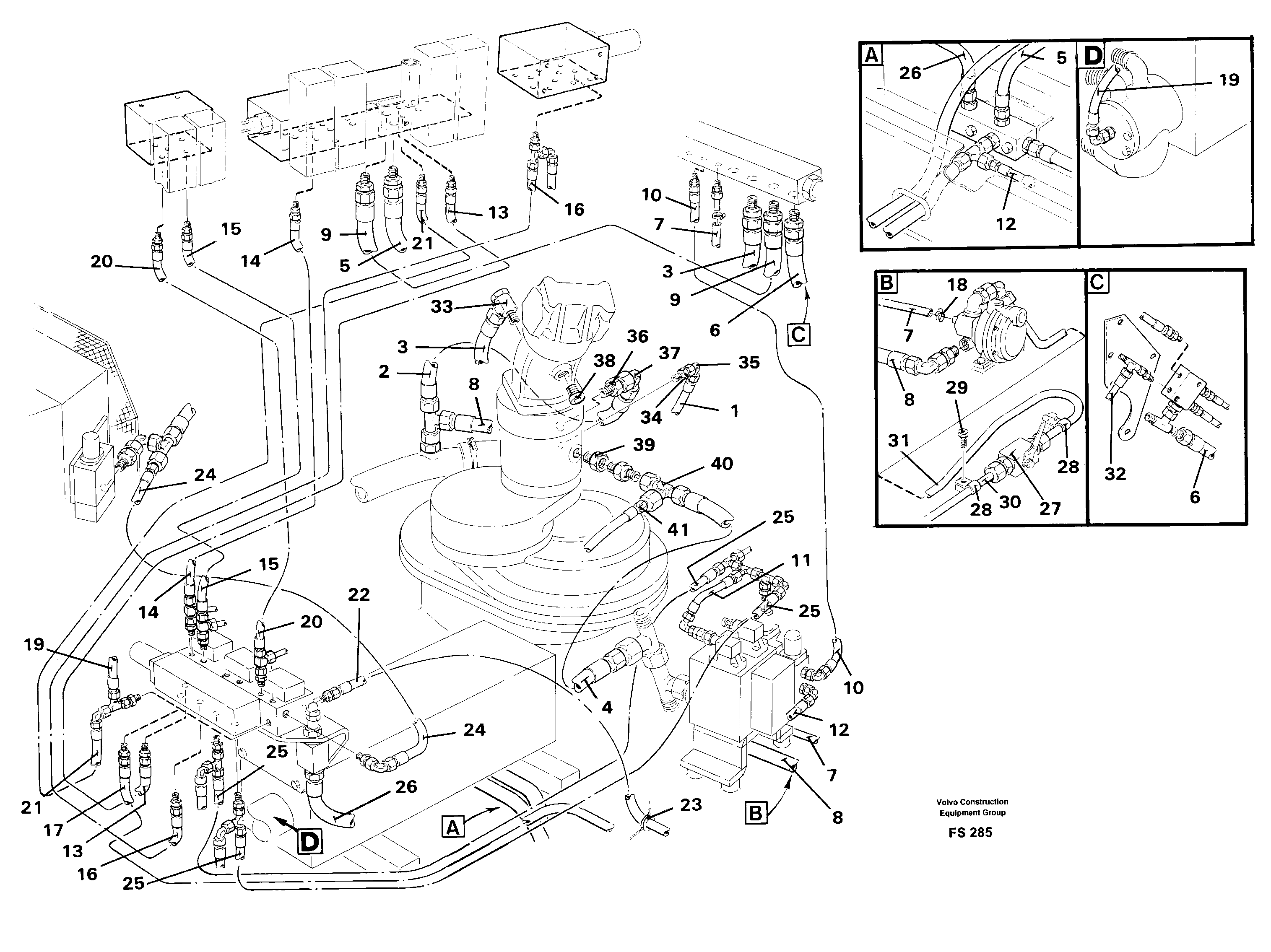 Servohydraulik, travel — volvo parts diagram