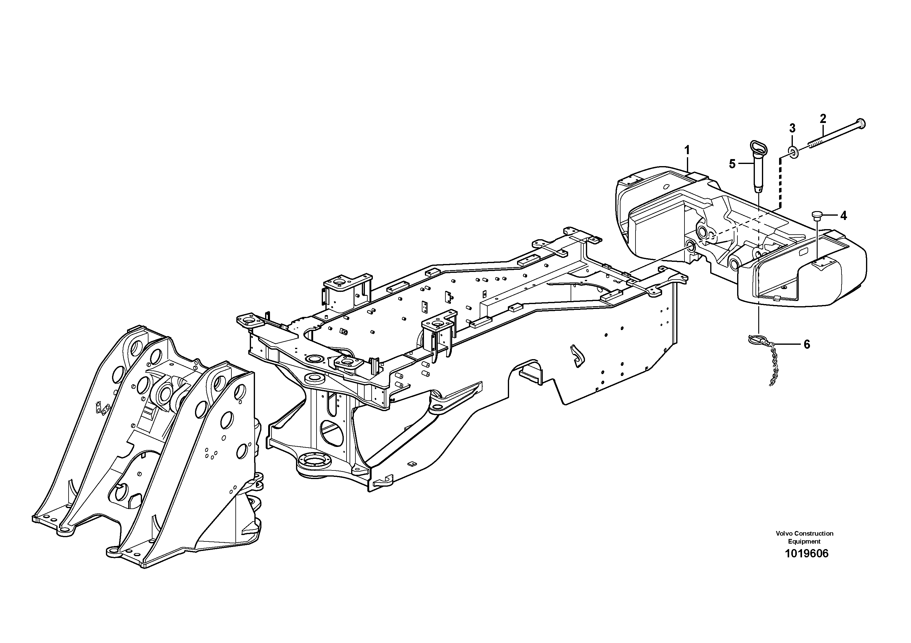 Rear hitch and counterweight — volvo parts diagram