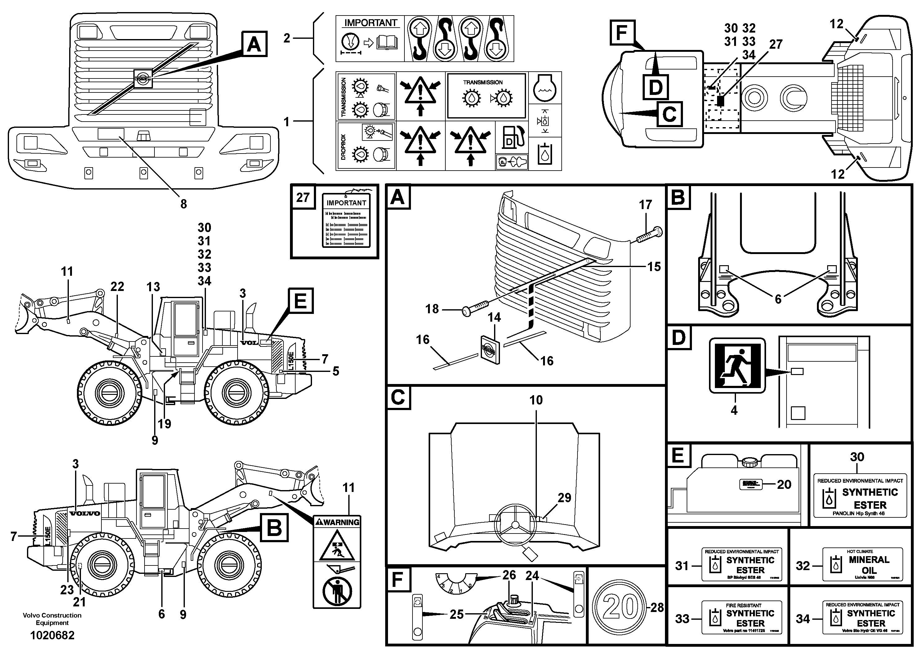 Sign plates and decals — volvo parts diagram
