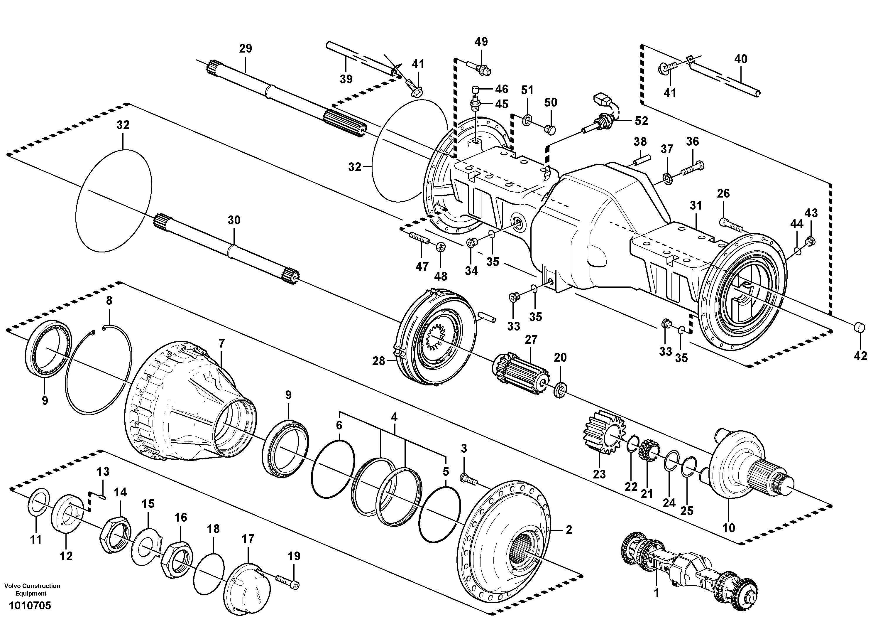 Planetary axle, front  23881 — volvo parts diagram