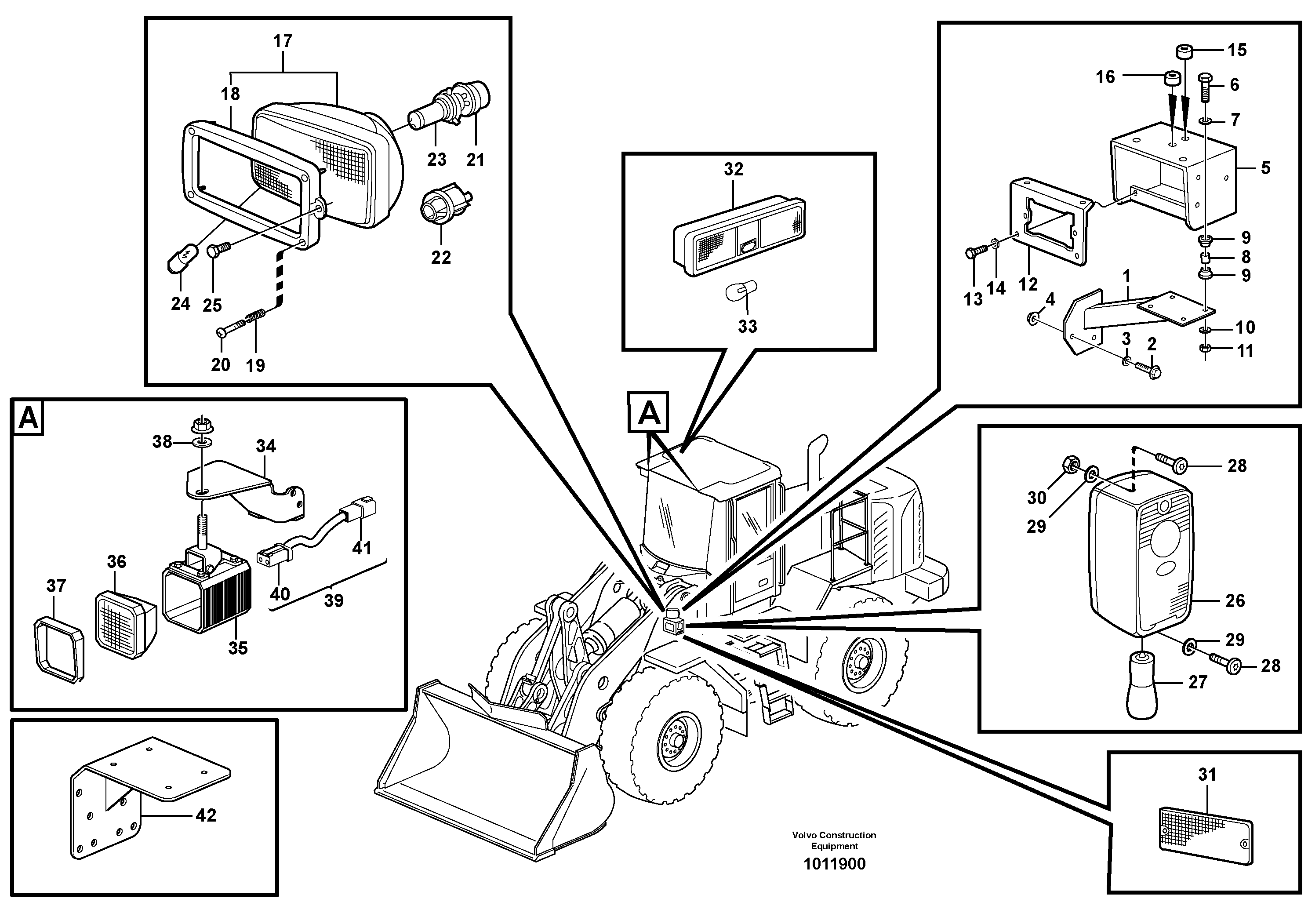 Lighting, front  33839, 33517, 33828, 82414, 82235 — volvo parts diagram