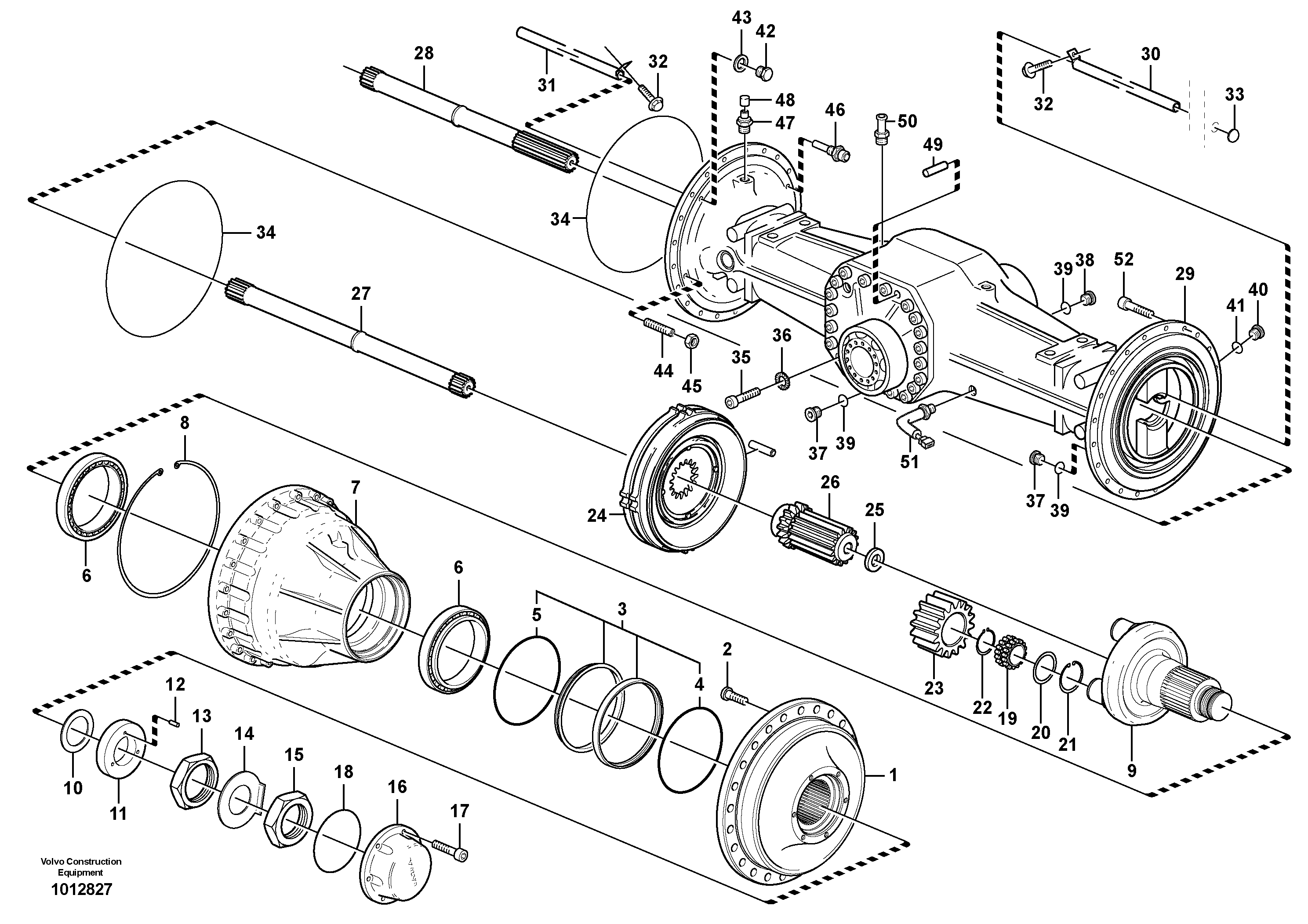 Planetary axle, rear  23895 — volvo parts diagram
