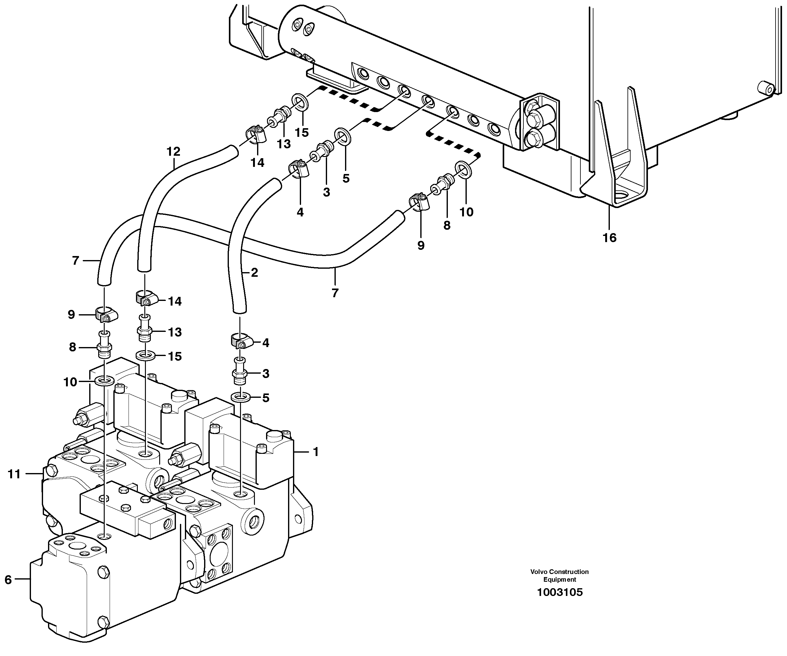 Oil-bleed line, pump — volvo parts diagram