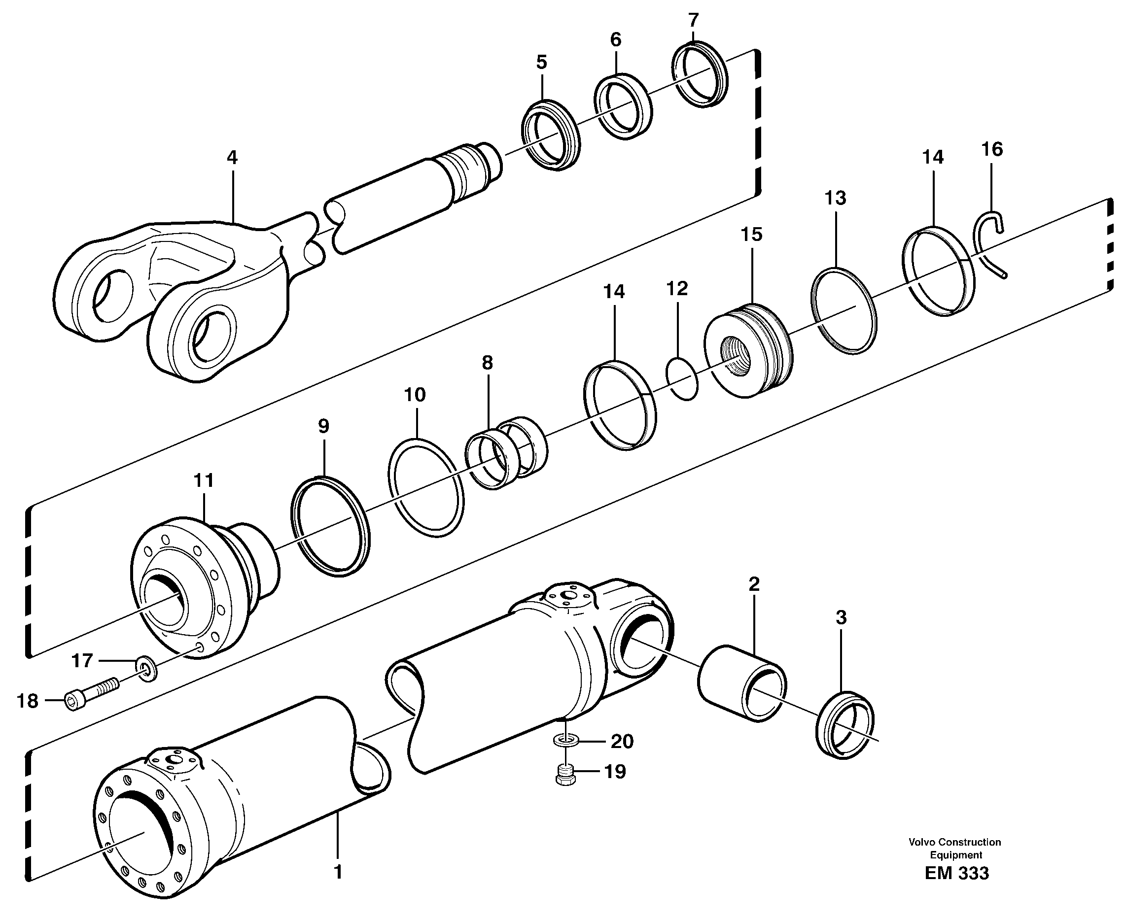 Hydraulic cylinder, lifting — volvo parts diagram