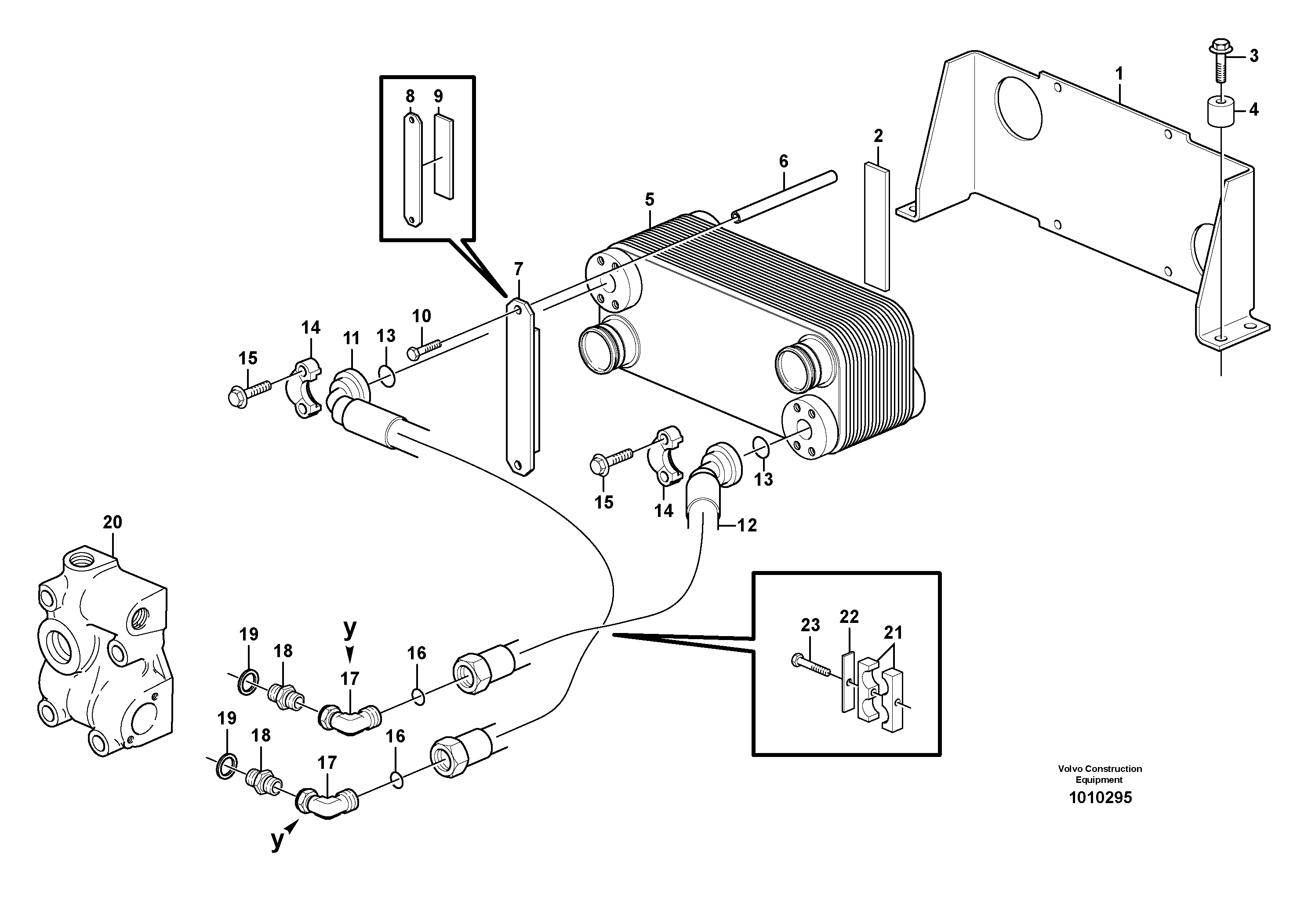 Oil cooler — volvo parts diagram