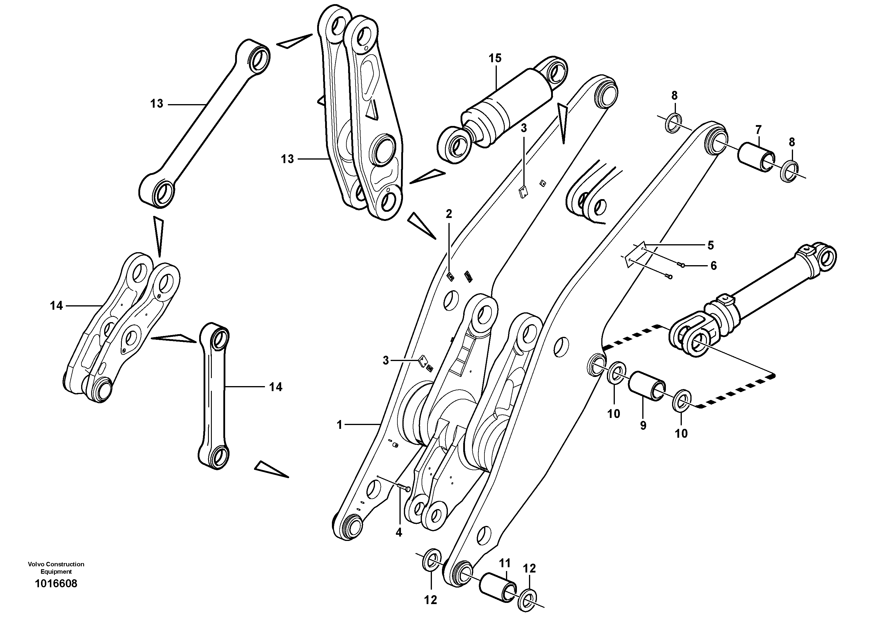 Lifting framework with assembly parts  33836 — volvo parts diagram