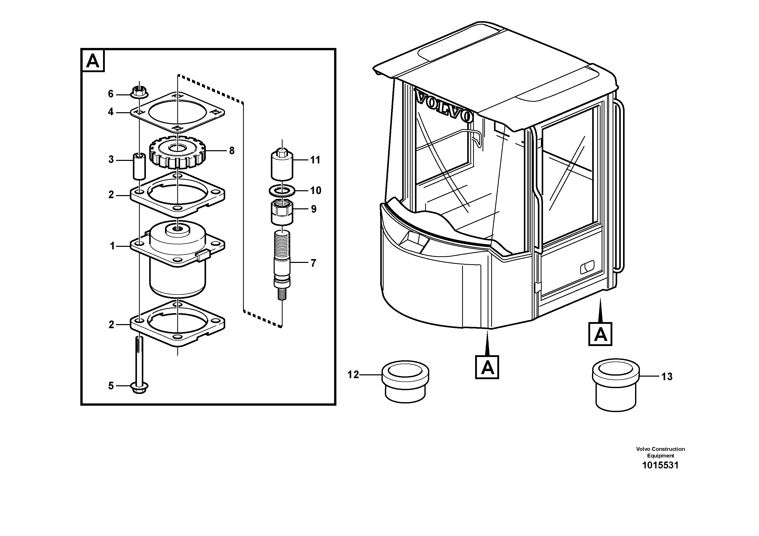 Cab mounting block — volvo parts diagram