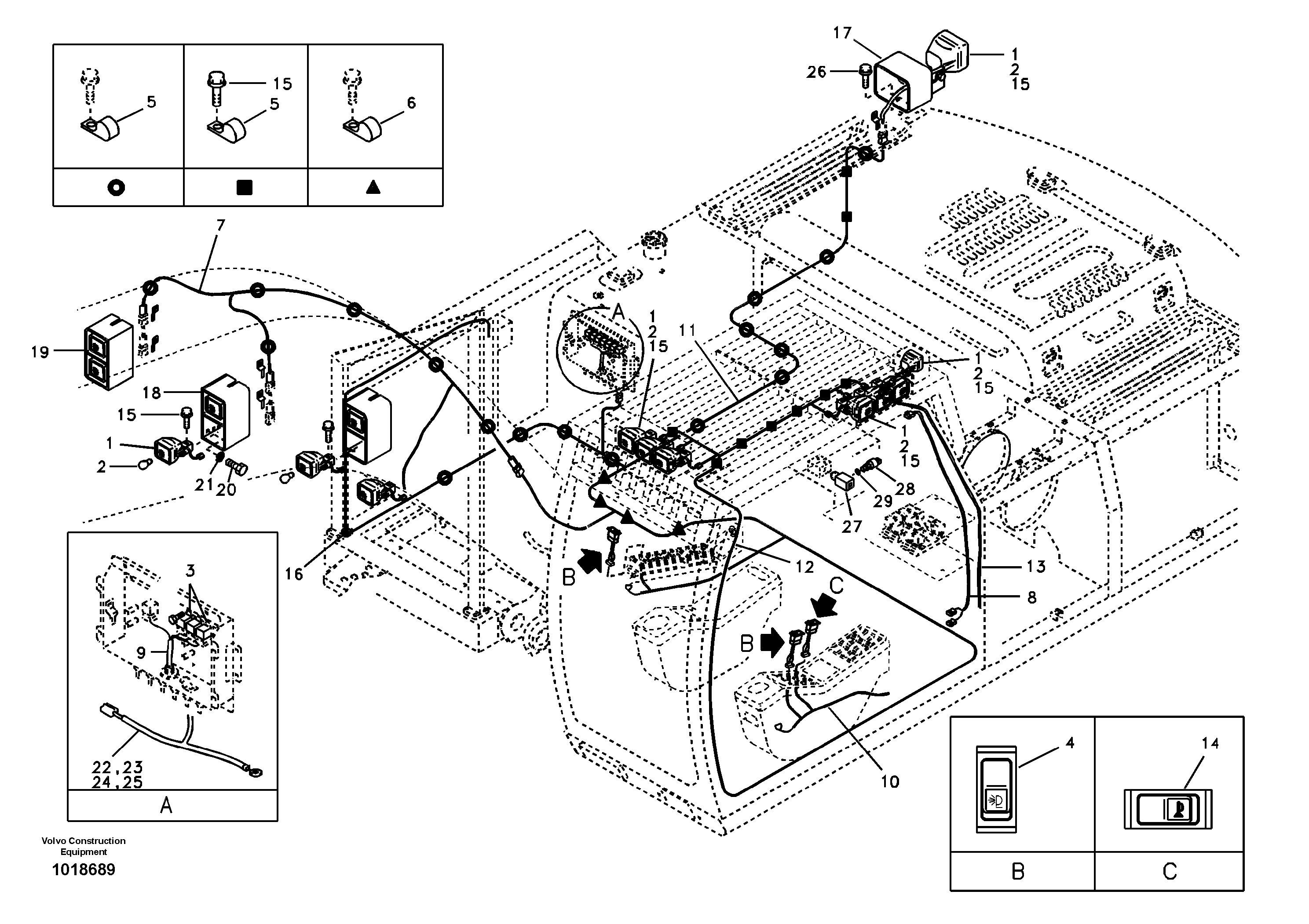 Work lights, extra — volvo parts diagram