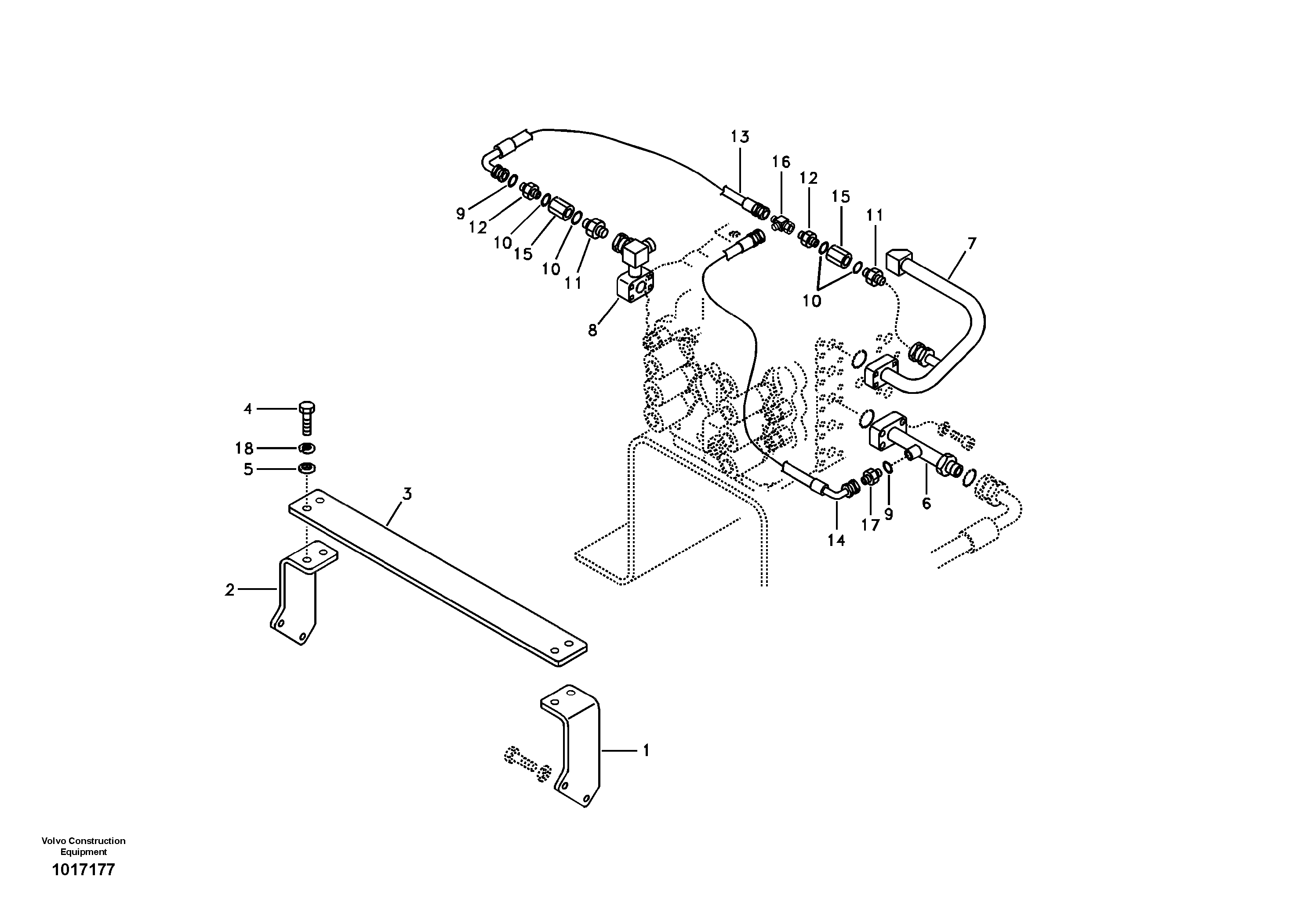 Hydraulic system, control valve to return filter — volvo parts diagram