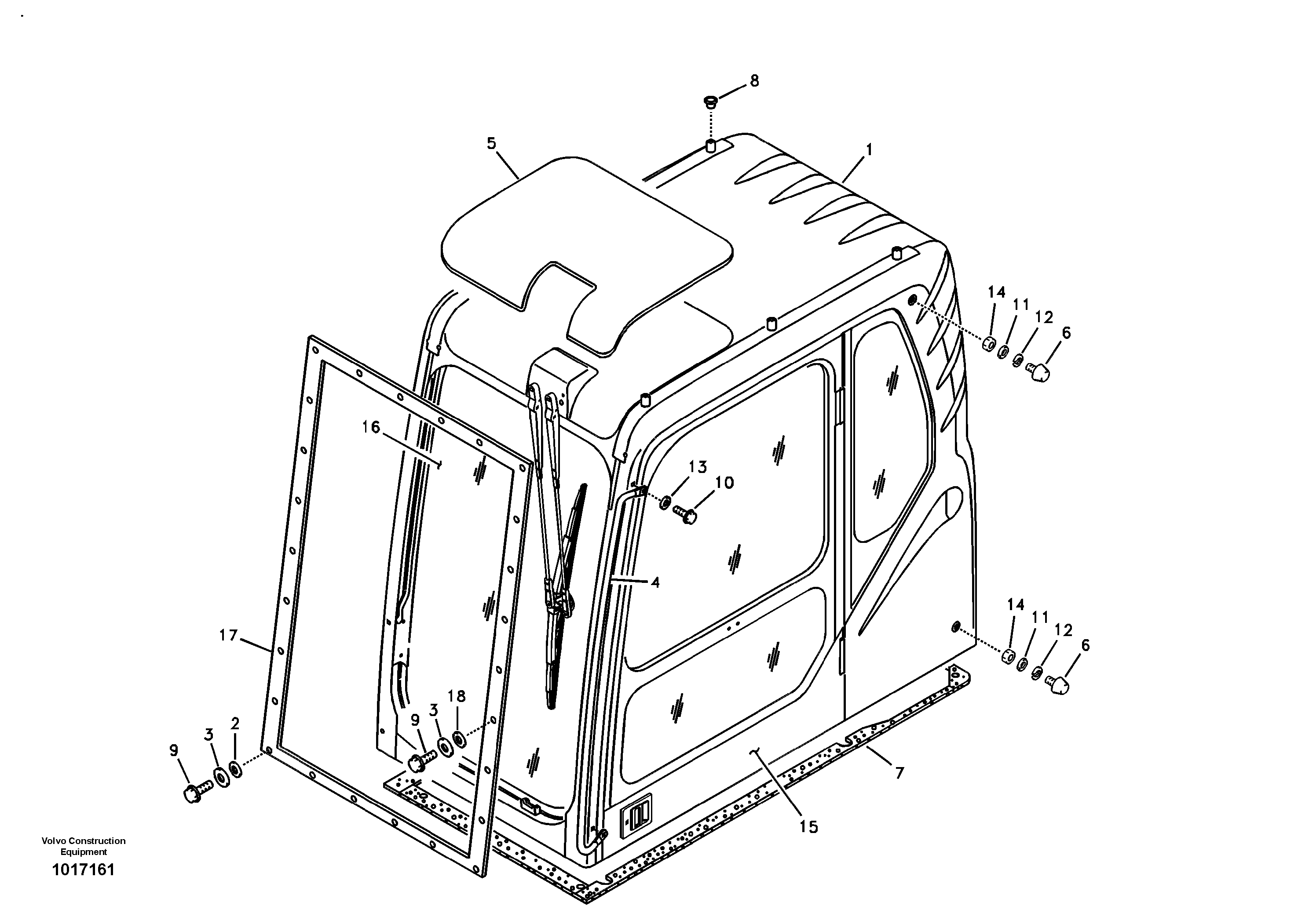 Operator's cab — volvo parts diagram