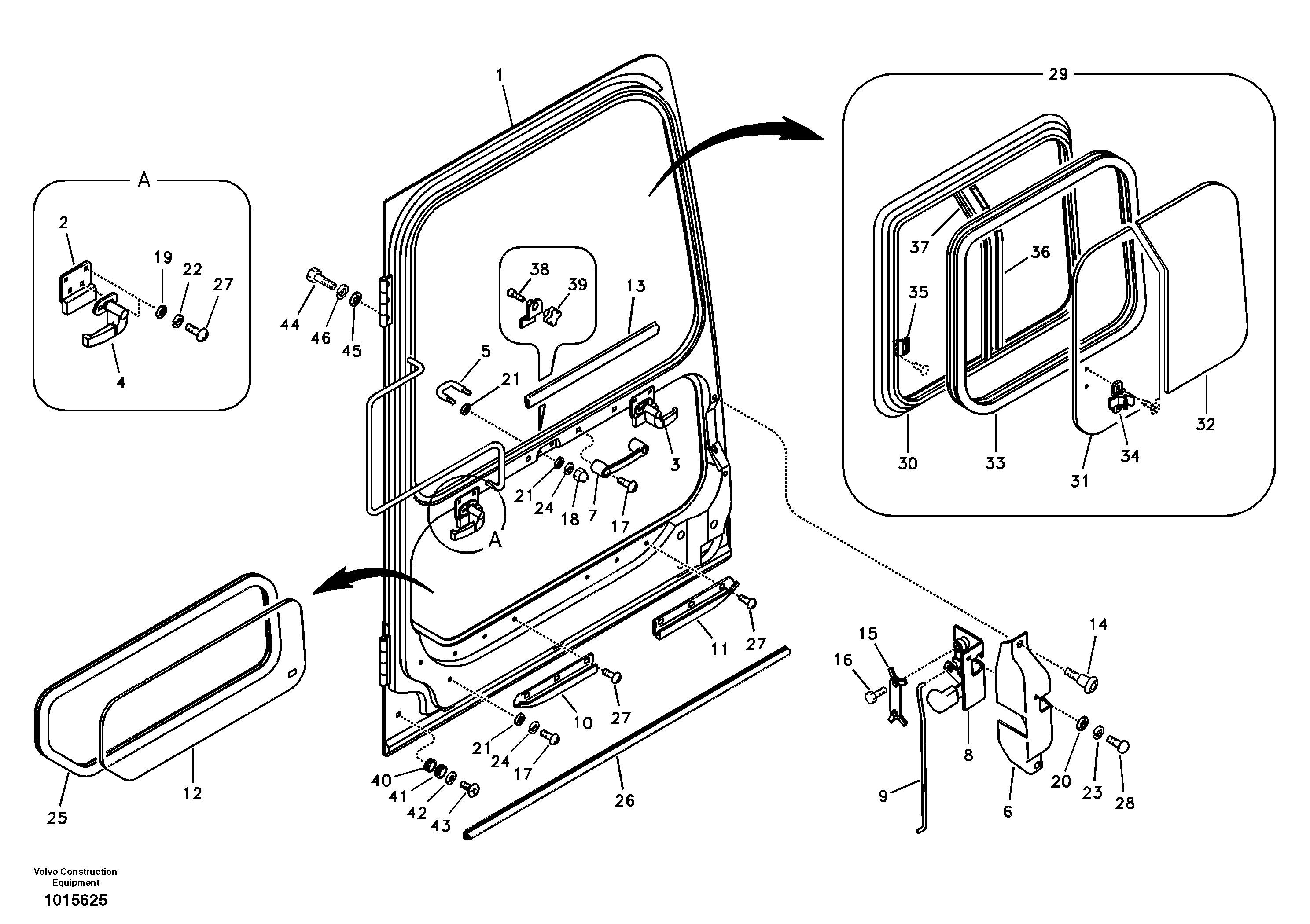 Door, operator's cab — volvo parts diagram