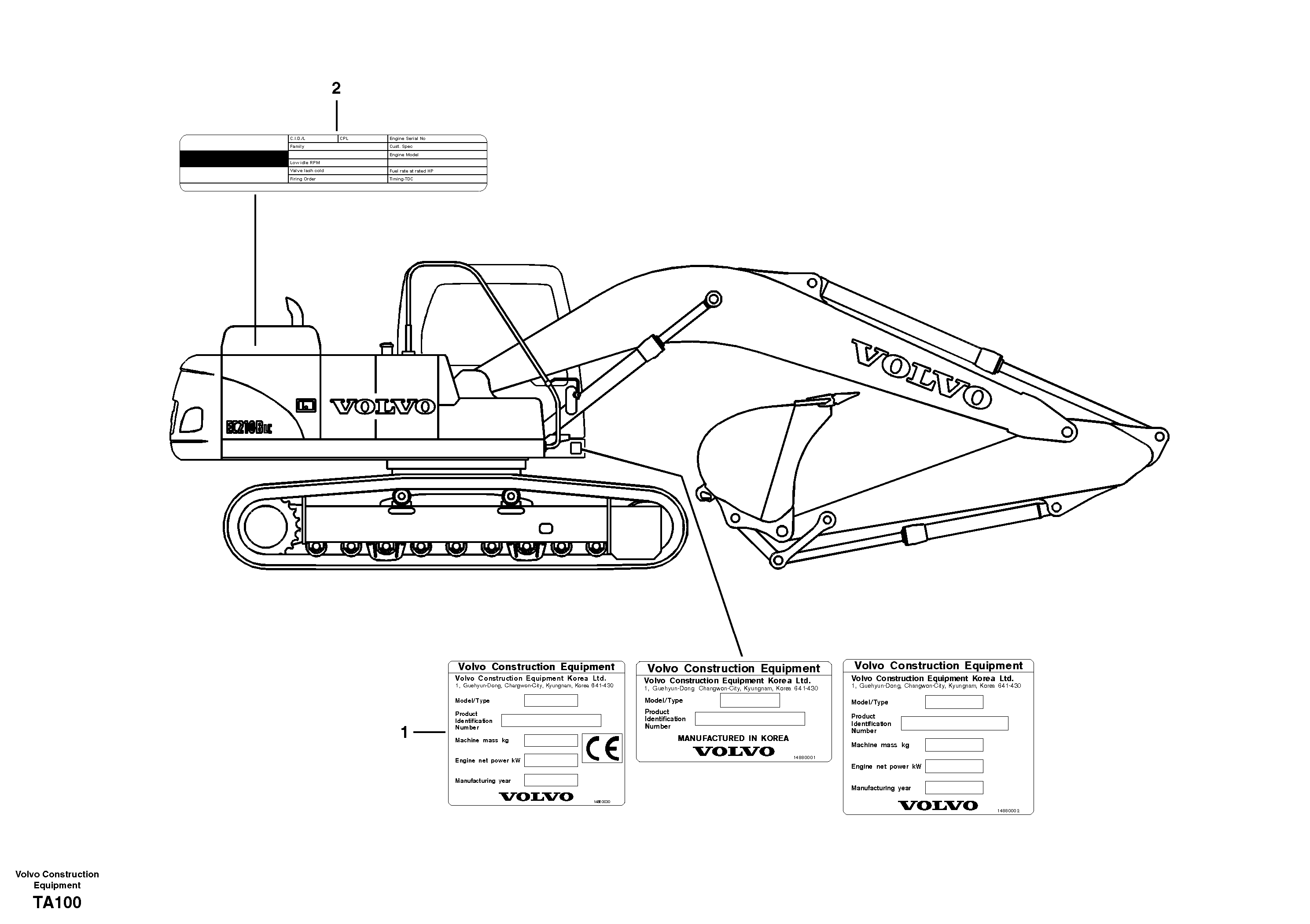 Product sign plate — volvo parts diagram