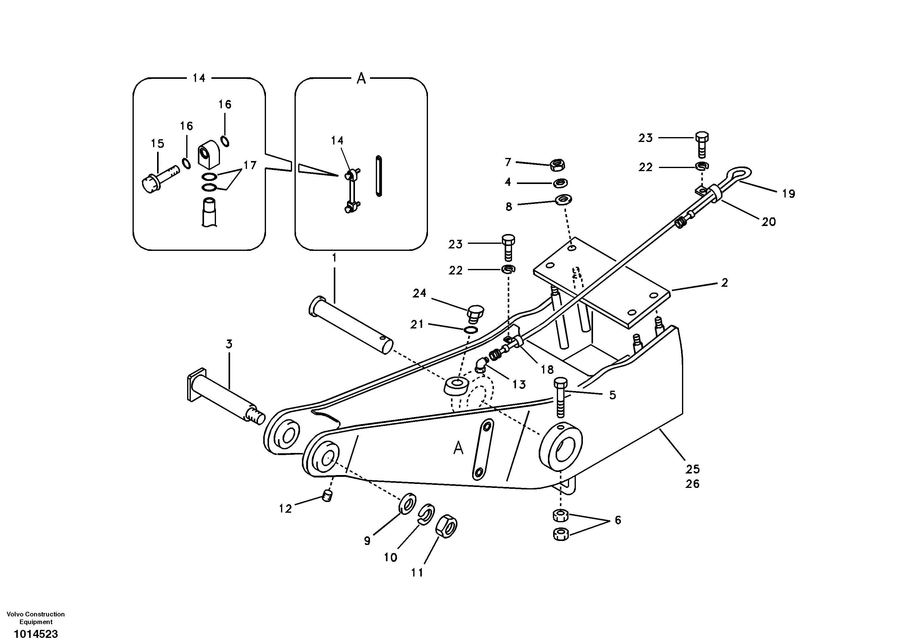 Dipper arm adapter, Forestry — volvo parts diagram