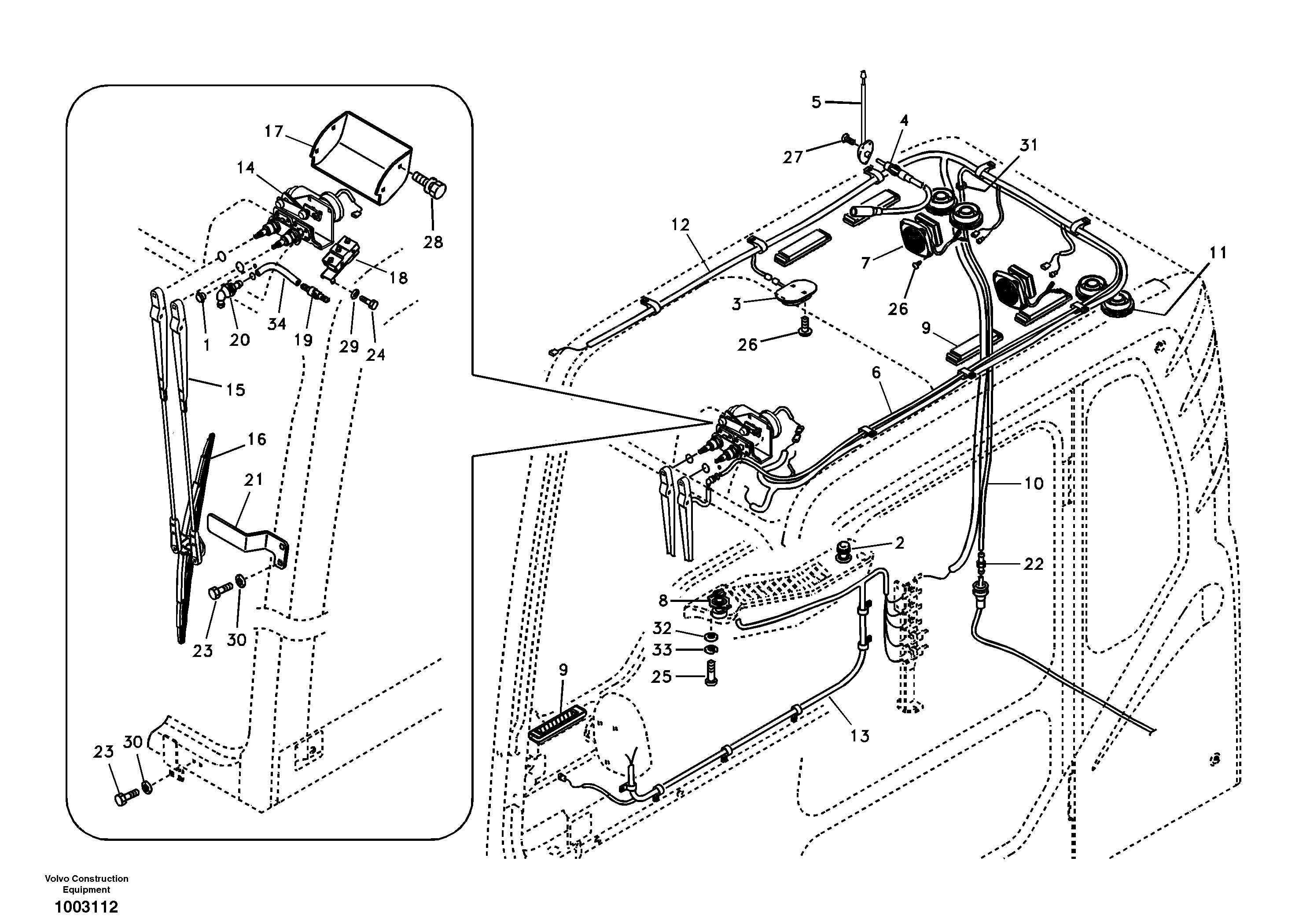 Cable harnesses, cab — volvo parts diagram
