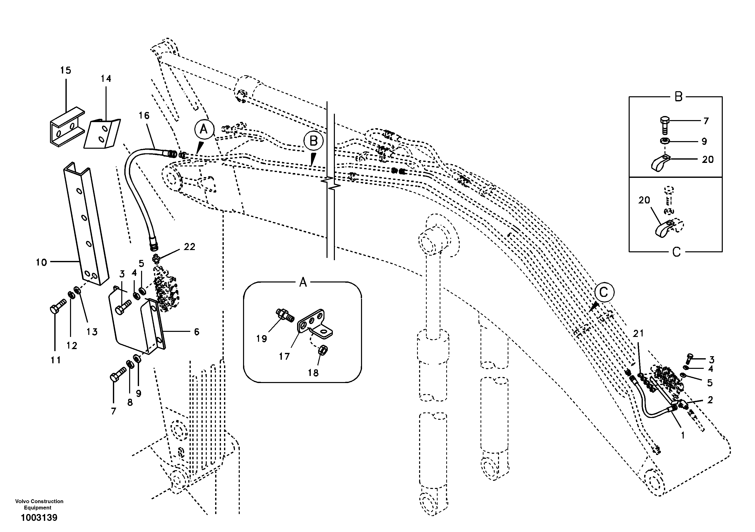 Automatic lubricating system, boom — volvo parts diagram