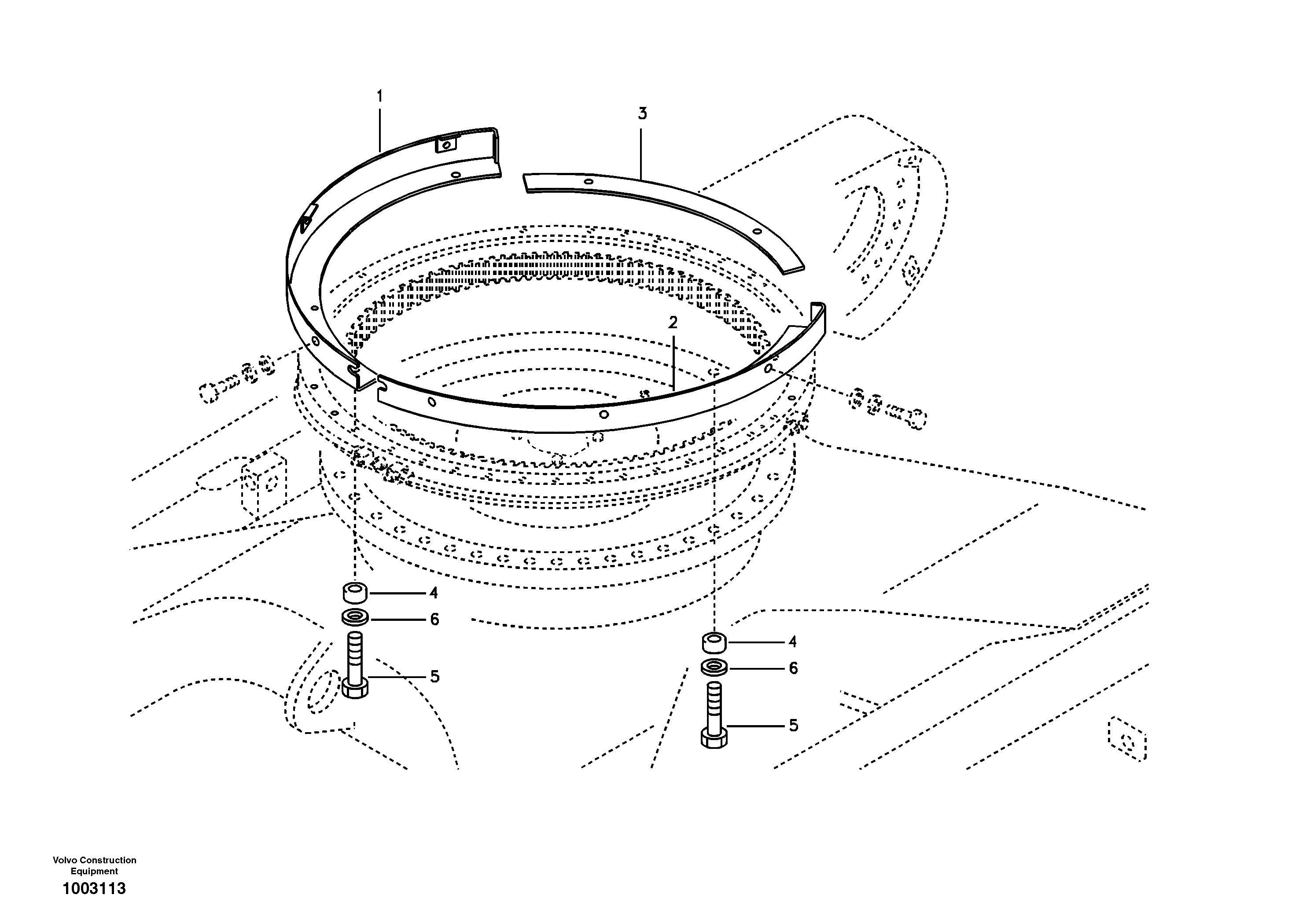Cover, Swing gear — volvo parts diagram