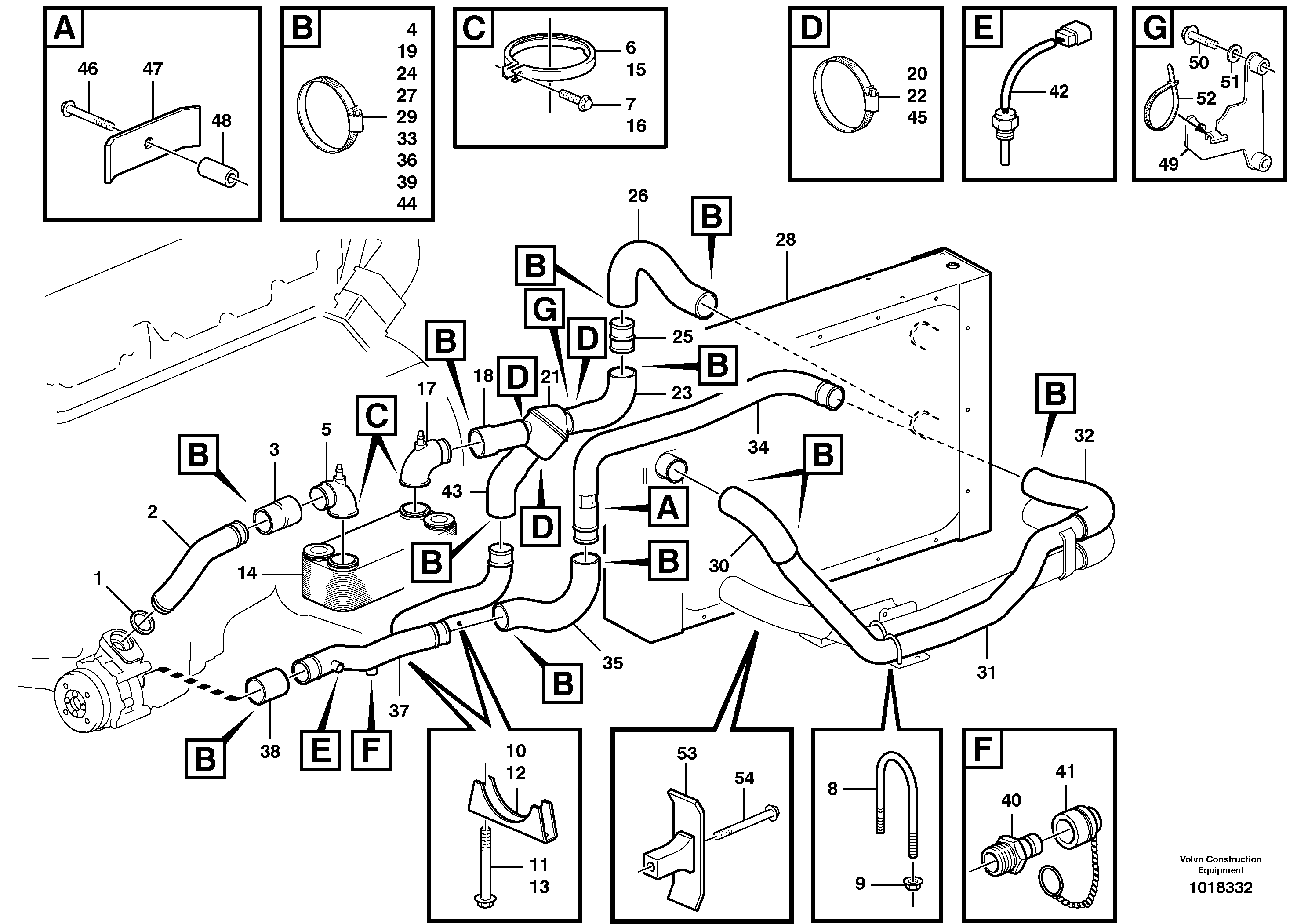 Cooling system, secondary pump - converter — volvo parts diagram