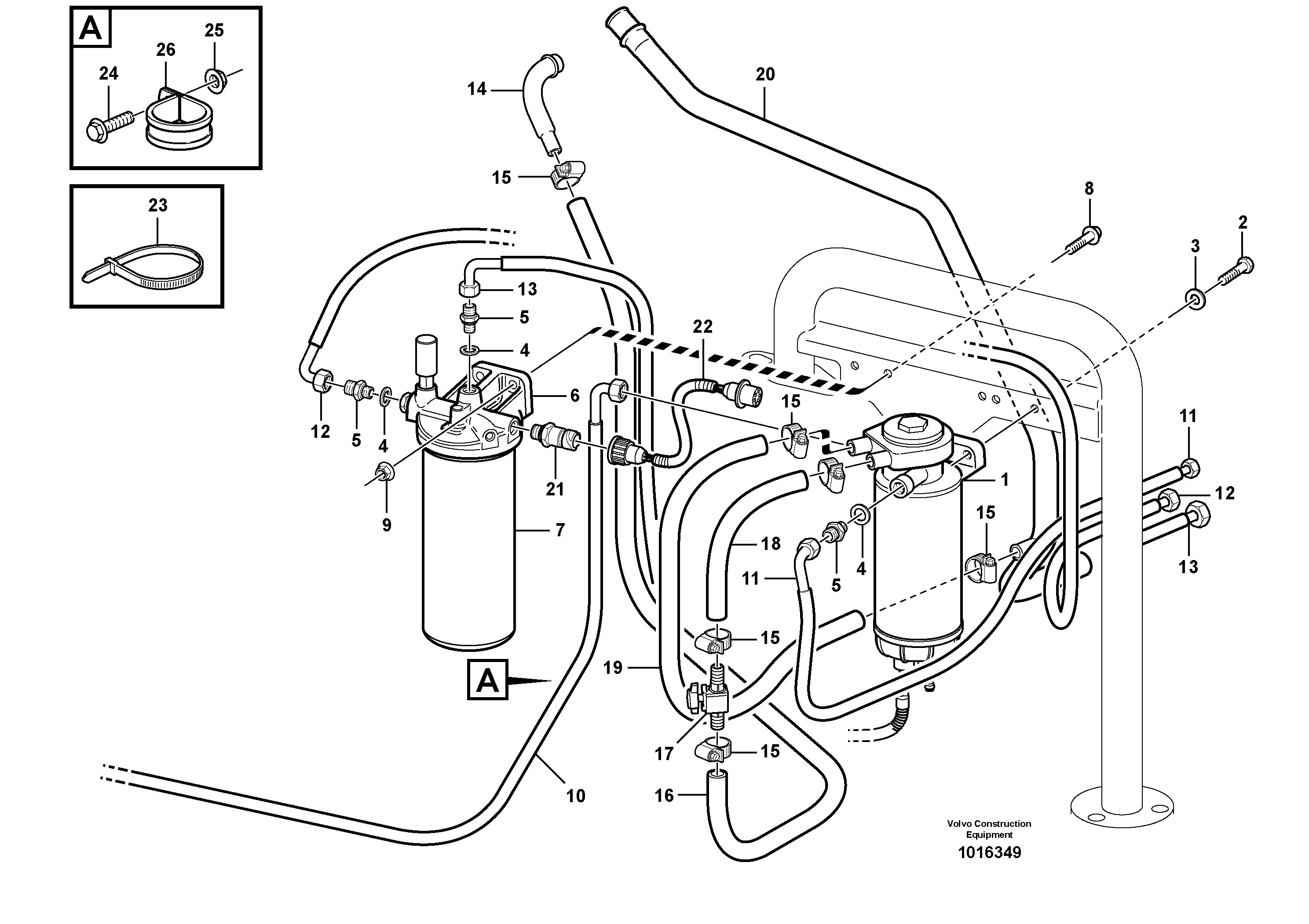 Water separator 81216, 81281 — volvo parts diagram