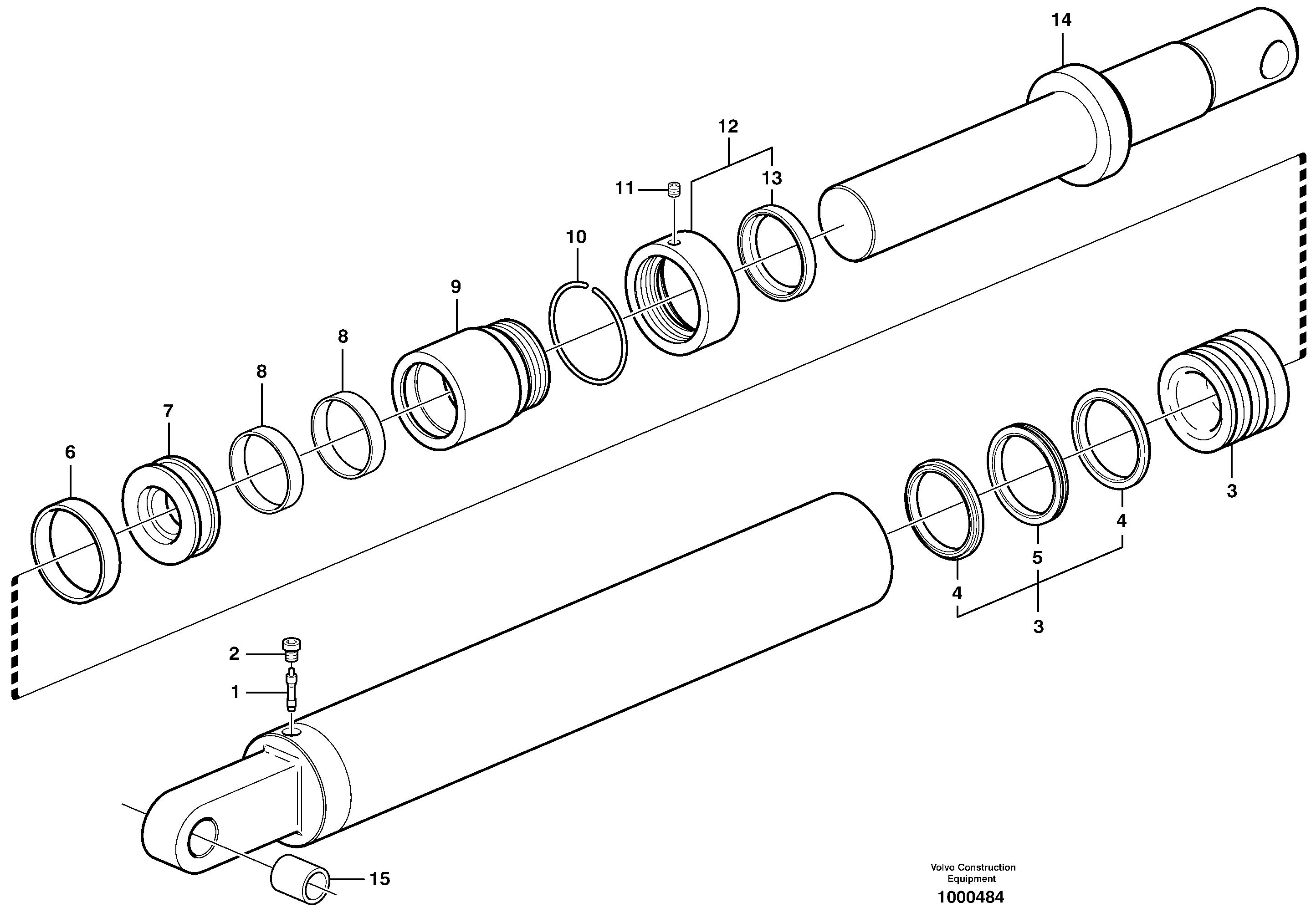 Gas spring 81032 — volvo parts diagram