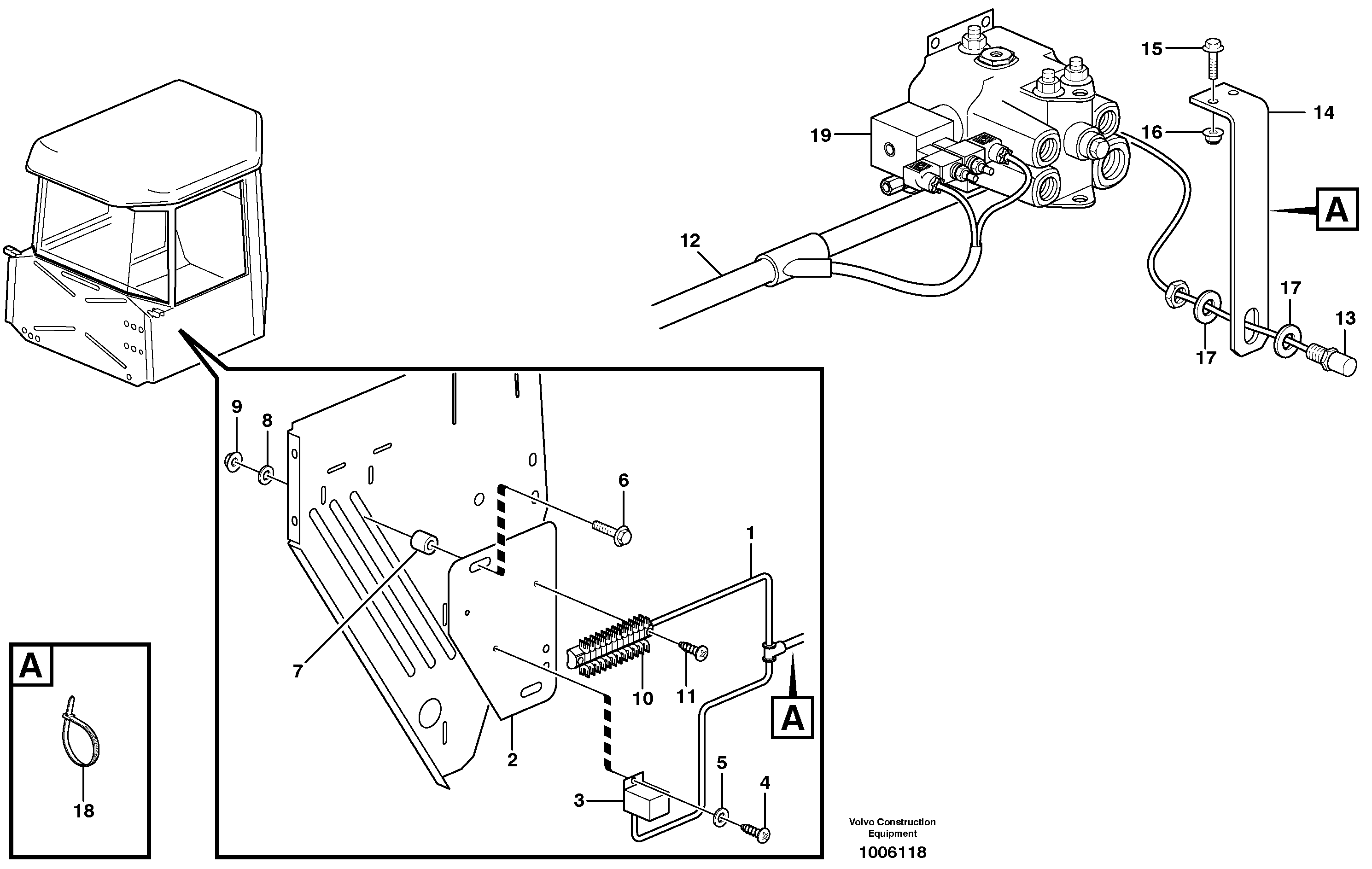 Cable harness, turn-around wheel  81152 — volvo parts diagram