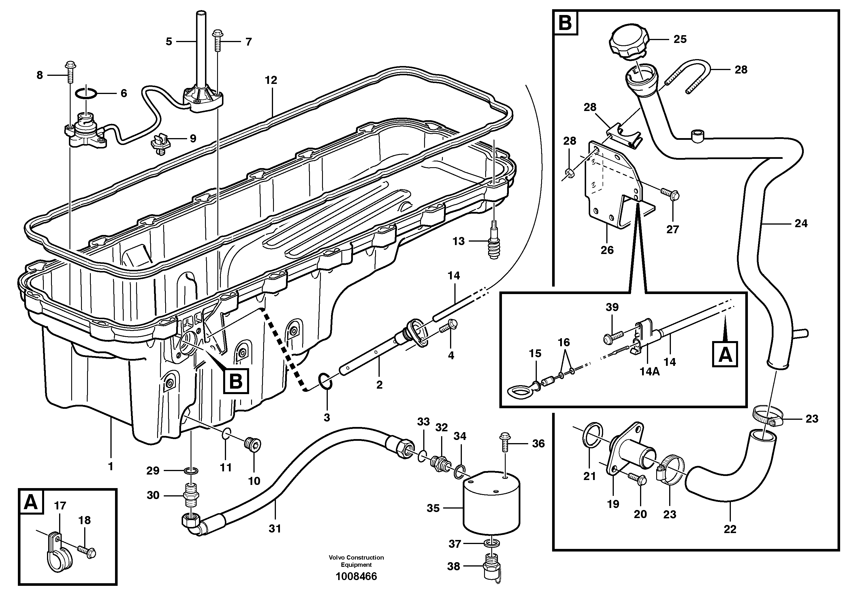 Oil sump — volvo parts diagram