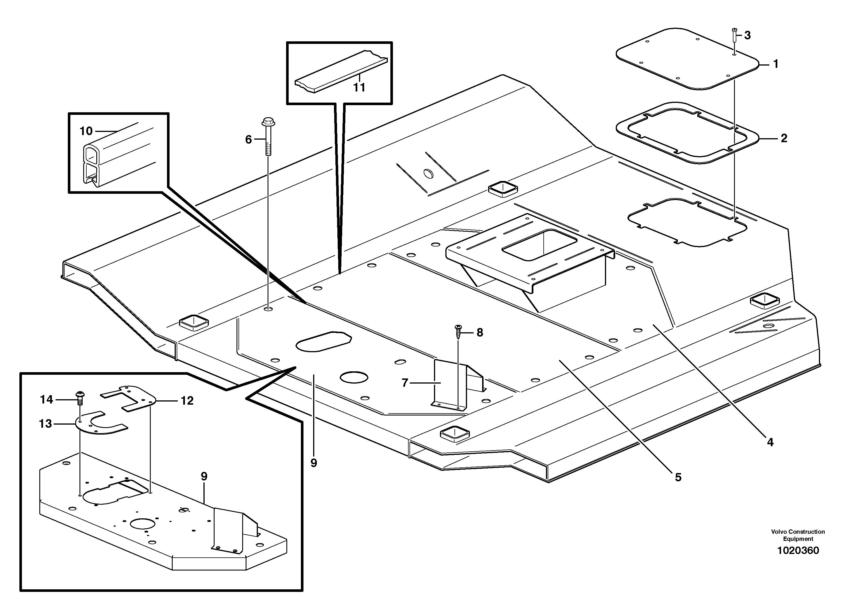Floor panels and cover plates — volvo parts diagram