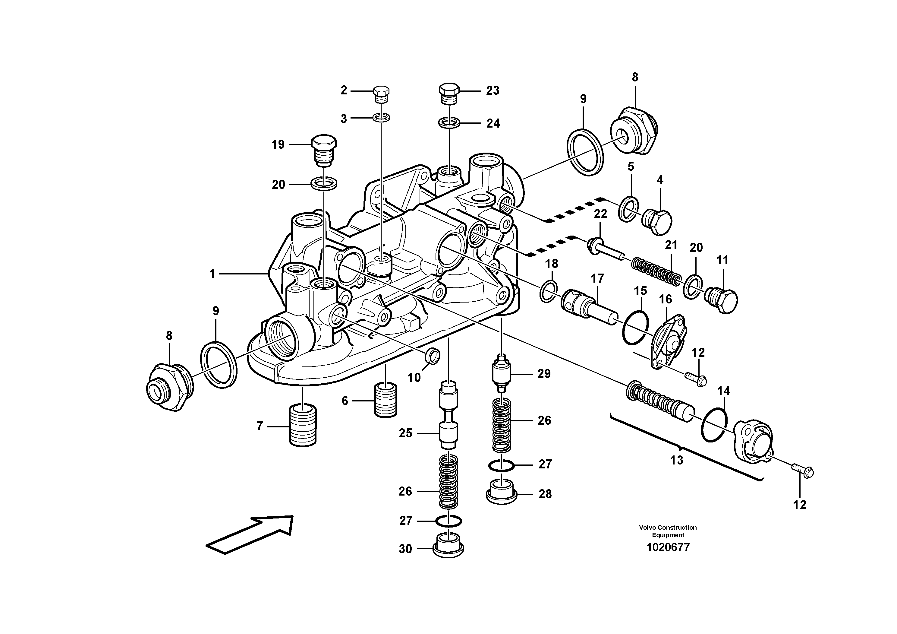 Oil filter housing — volvo parts diagram