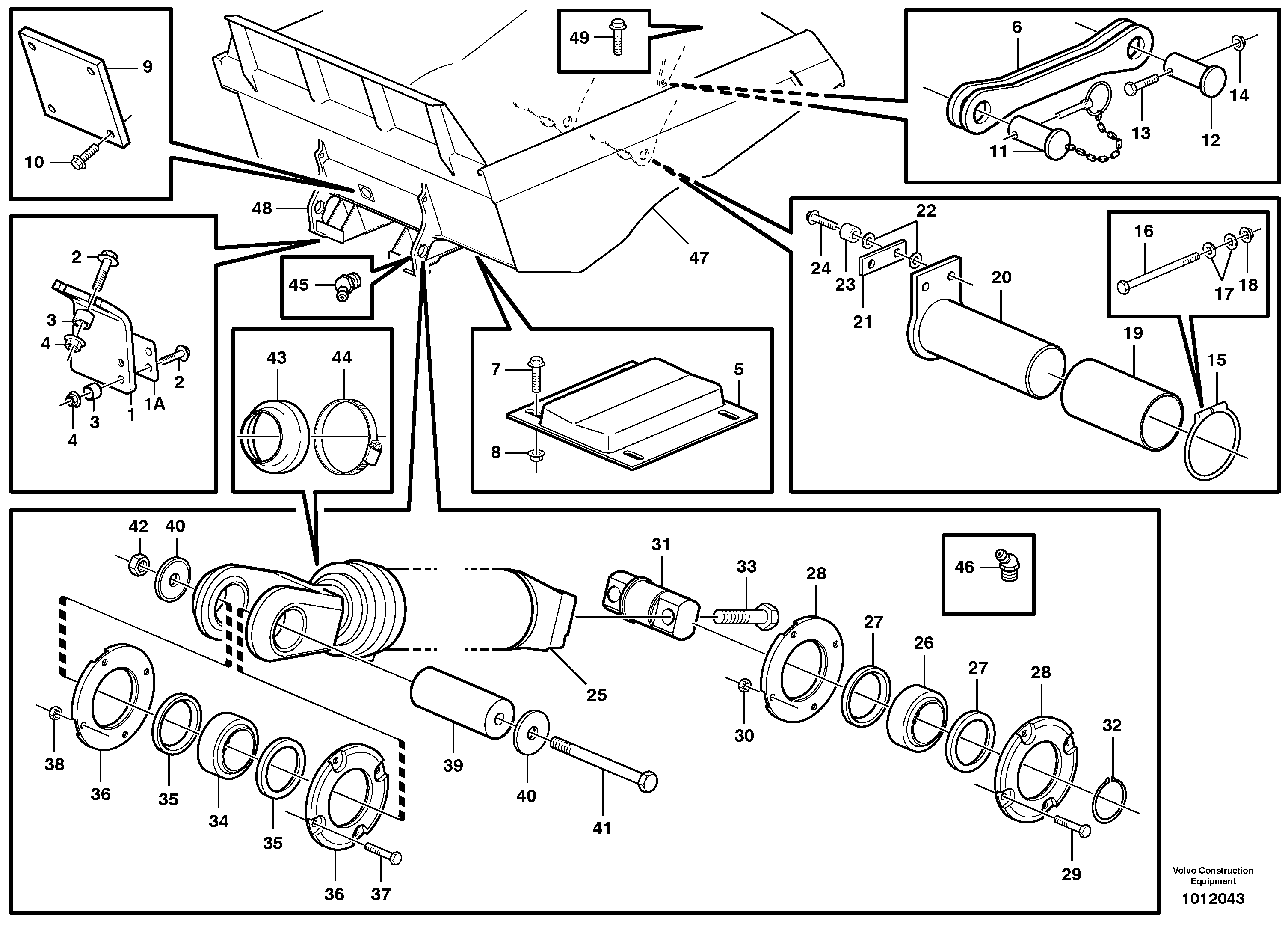 Dumper basket with fitting parts 4X4 — volvo parts diagram