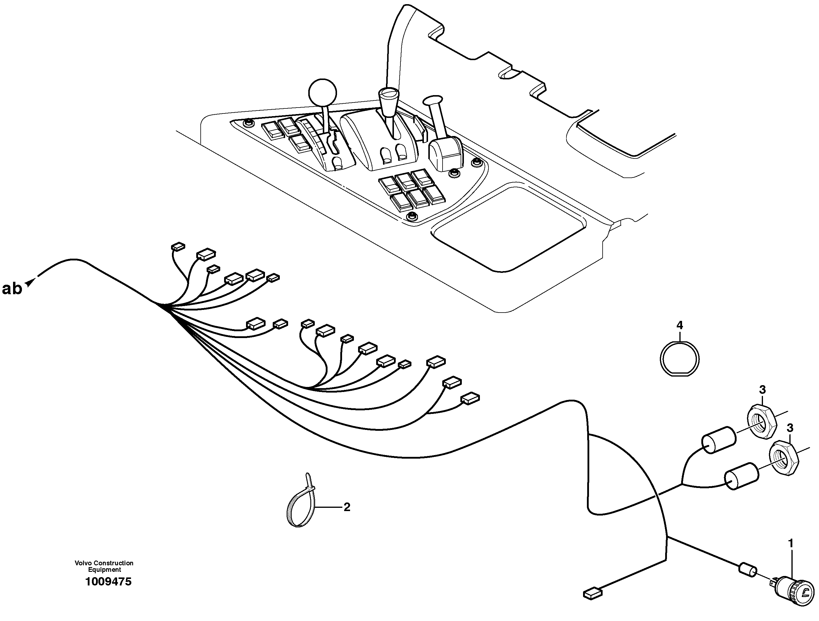 Cable harnesses, control panel — volvo parts diagram